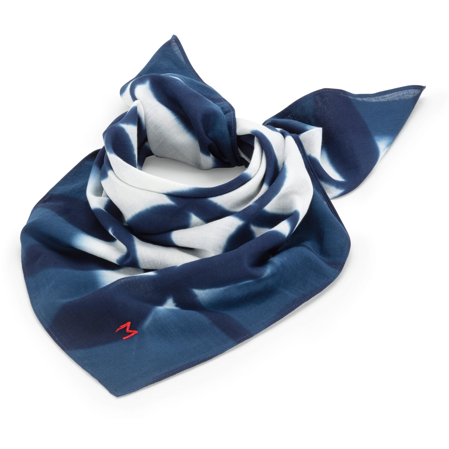 Unisex scarf N&deg; 766 batik, navy-white