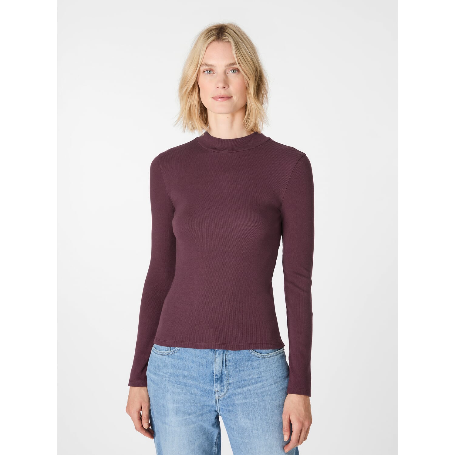 Ladies ribbed shirt long sleeve
