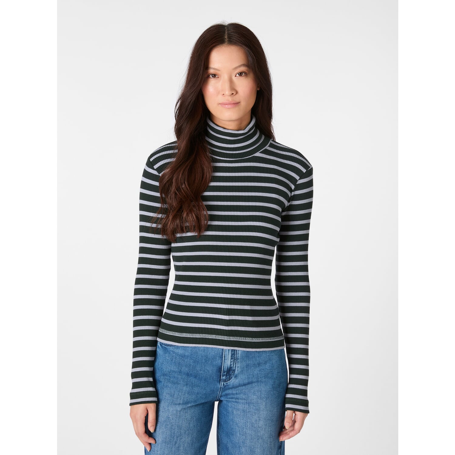 Women's turtleneck shirt striped
