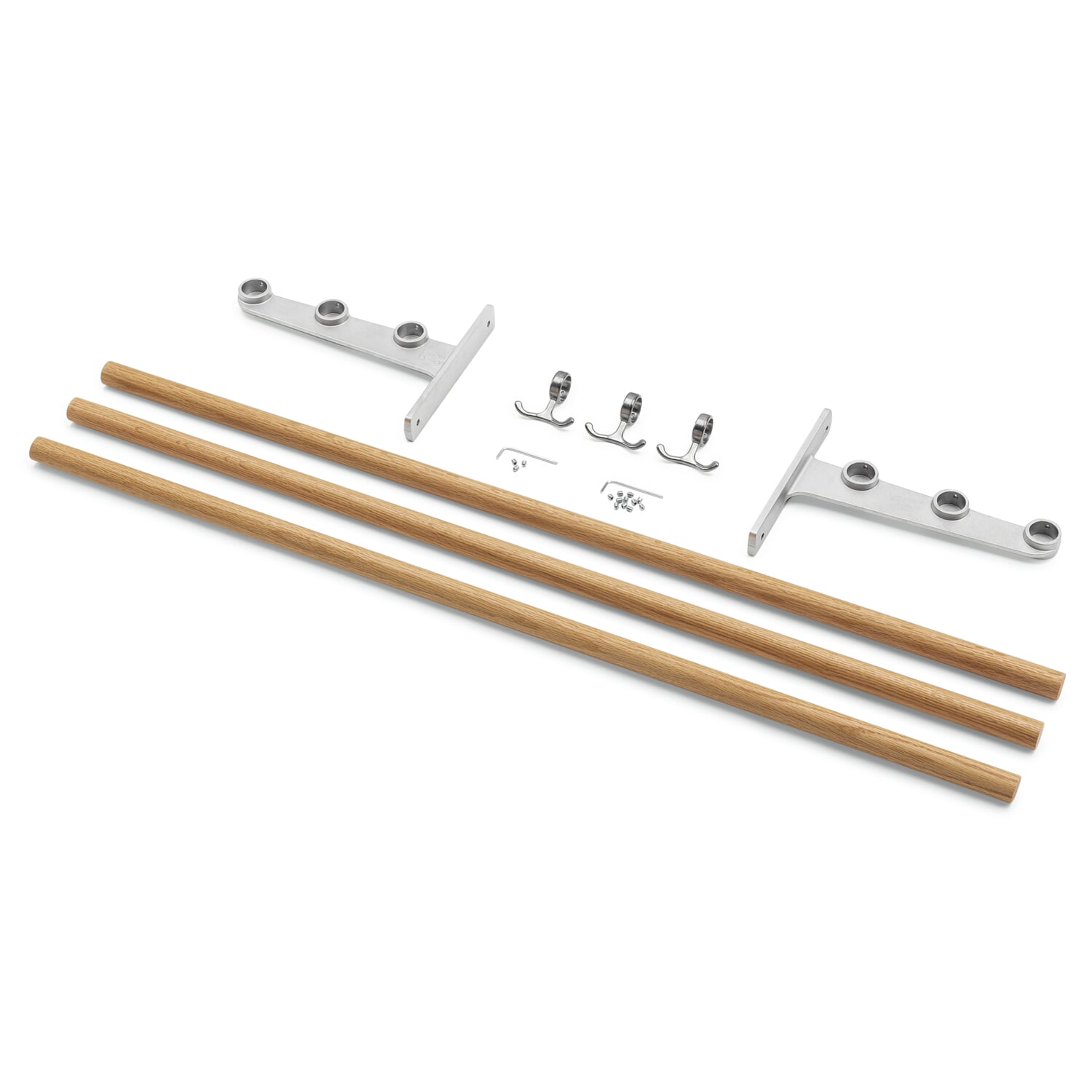 Coat rack Swedish State Railway oak / aluminum