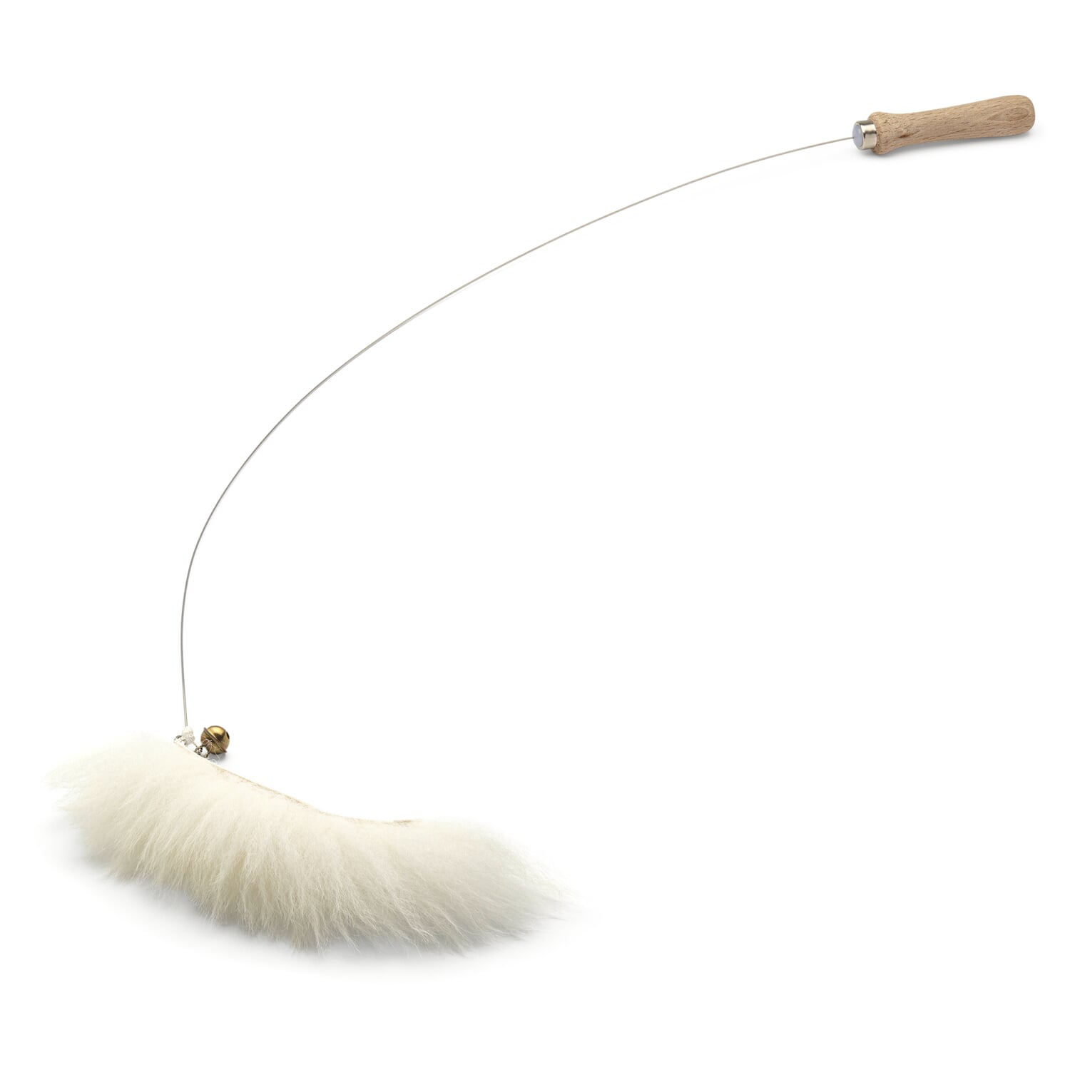 Cat toy fishing rod with sheepskin