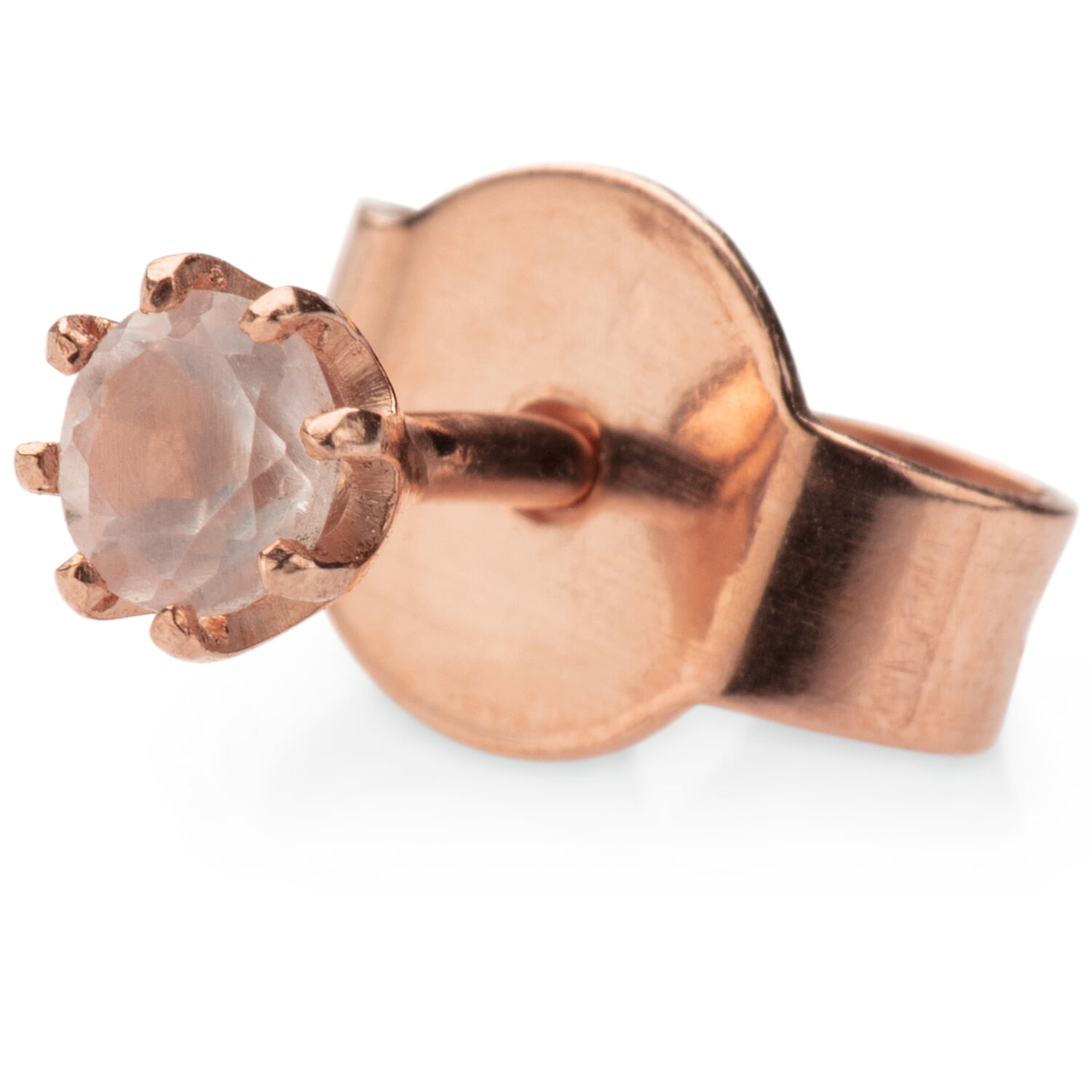 Stud earrings rose quartz, rose gold