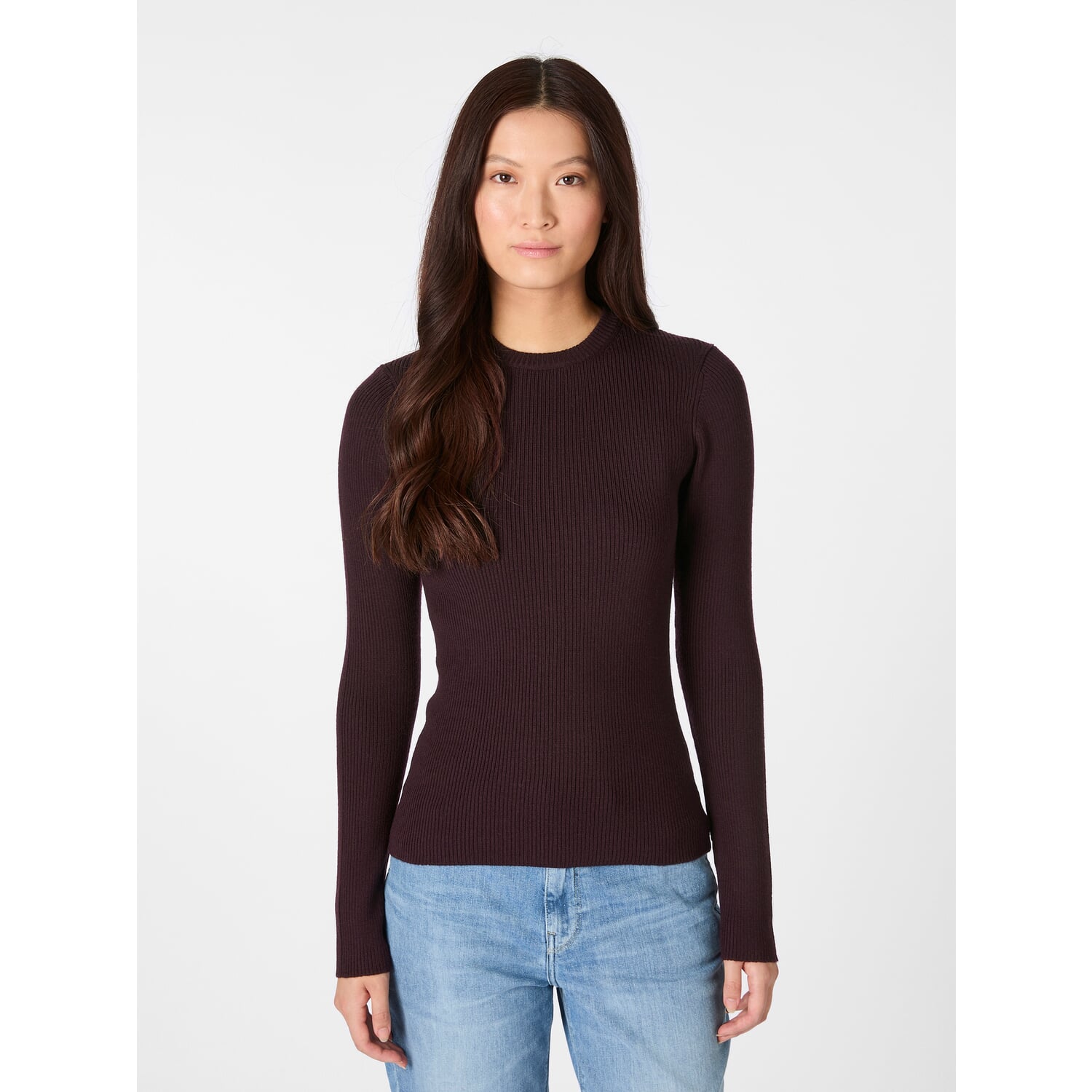 Ladies ribbed shirt merino wool