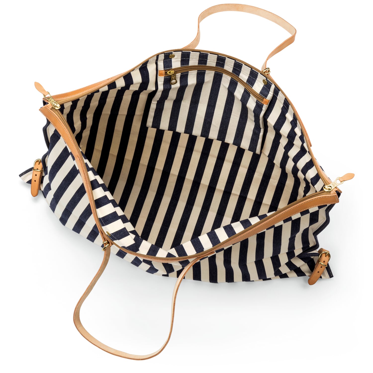 Travel folding bag canvas striped