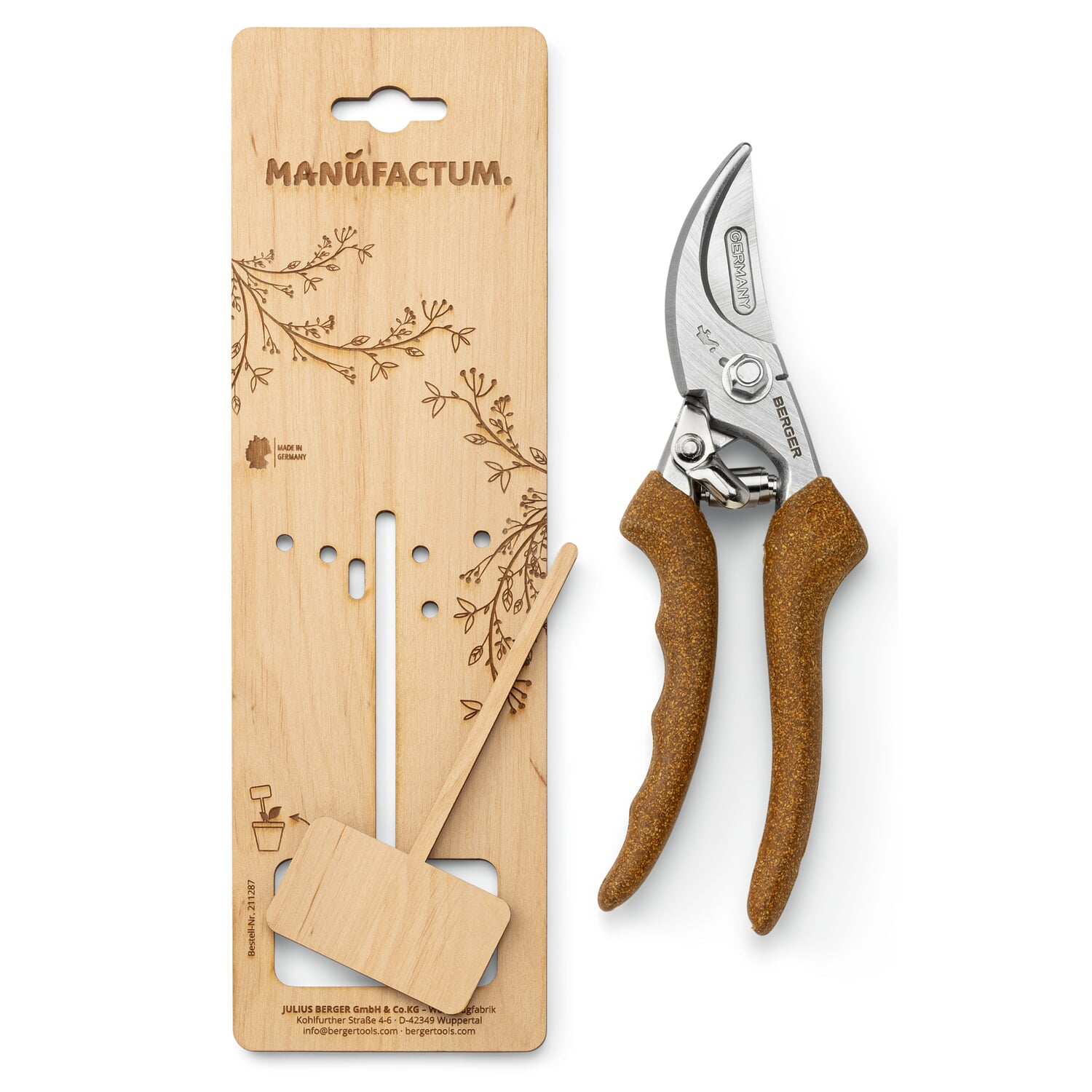Garden shears cork handle