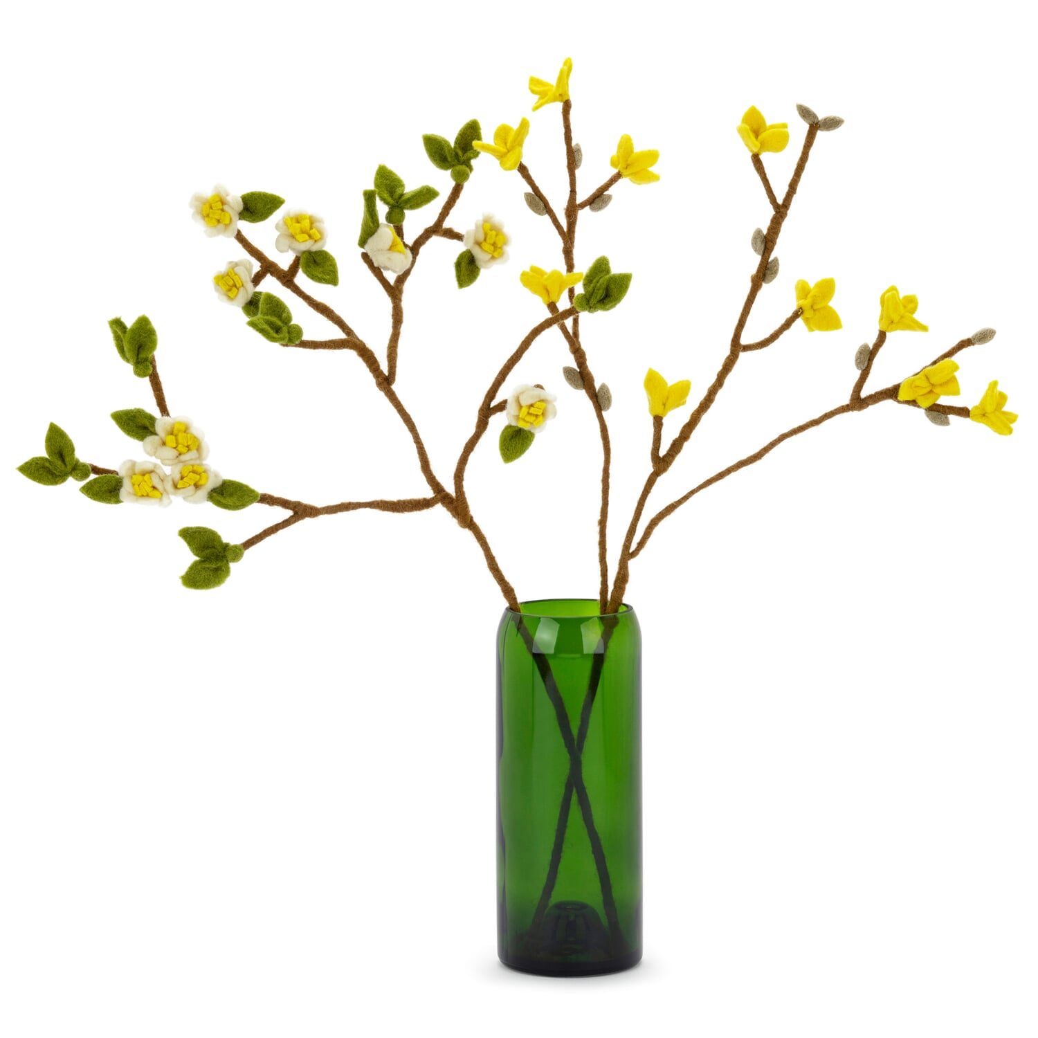 Forsythia branch felt