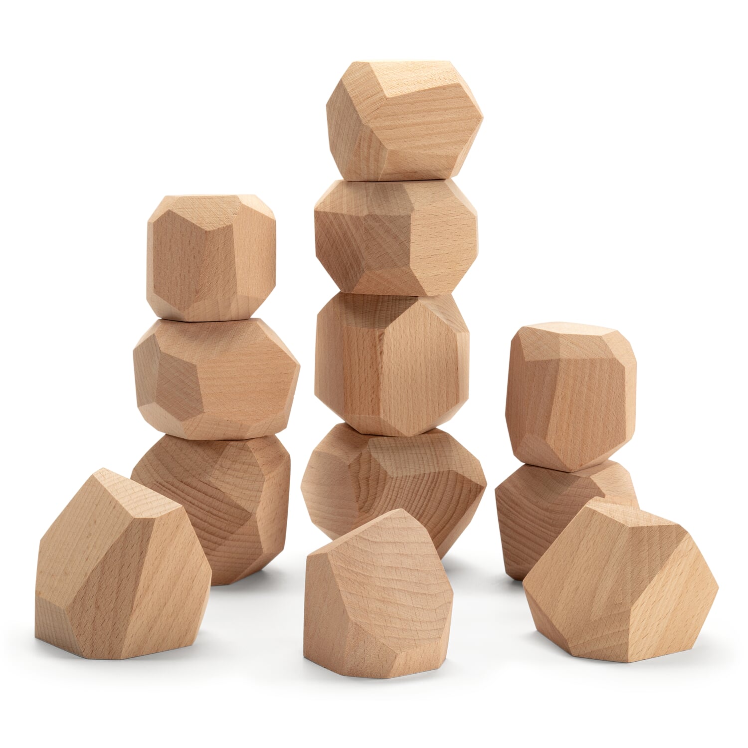 Wooden blocks natural shapes