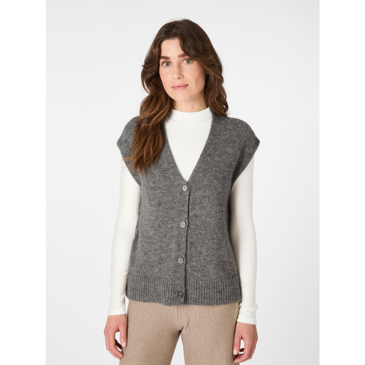 Ladies knitted vest alpaca