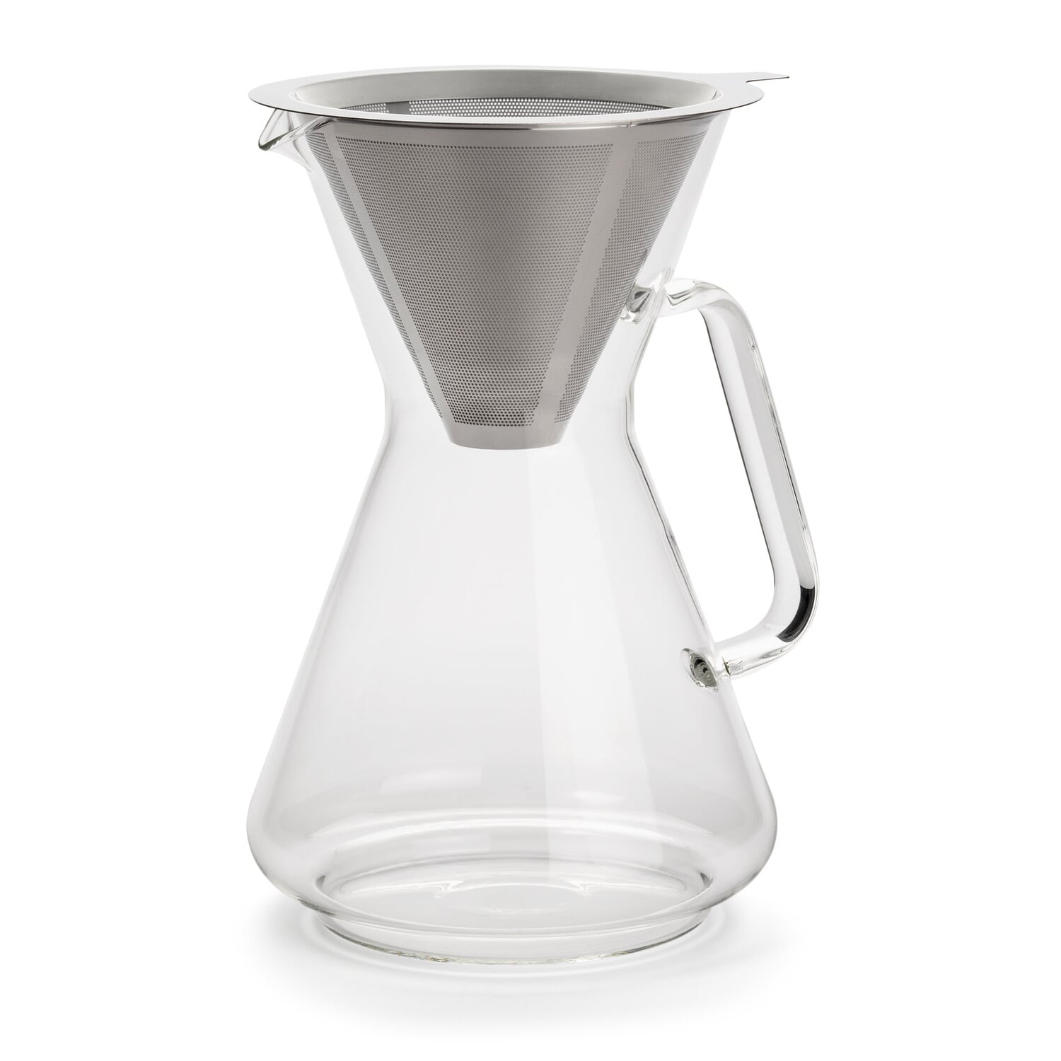 Stainless steel permanent filter for coffee maker with permanent filter borosilicate glass