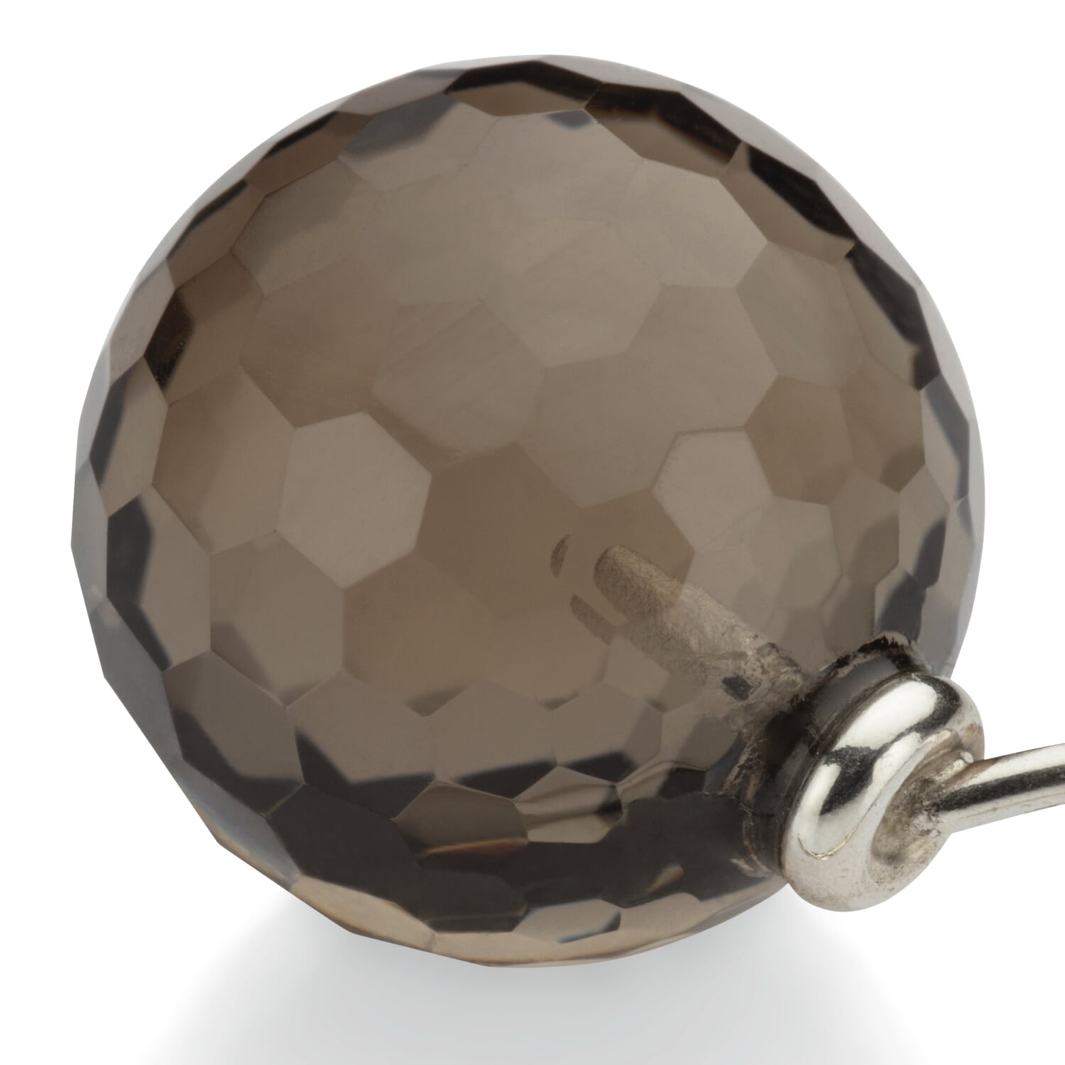 Earrings smoky quartz cut