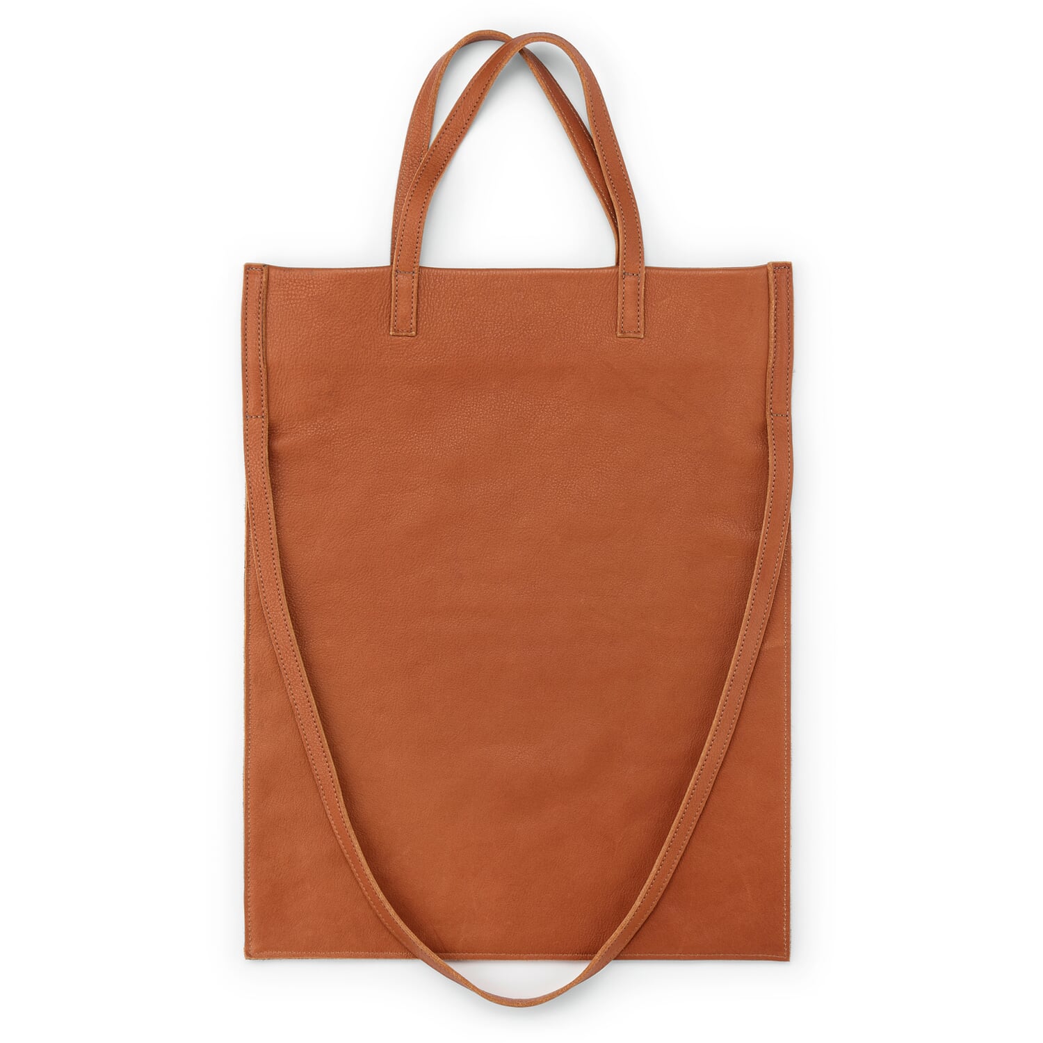 Totebag leather, cognac