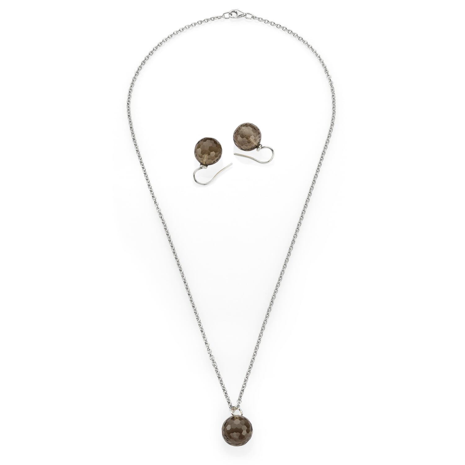 Necklace with smoky quartz pendant