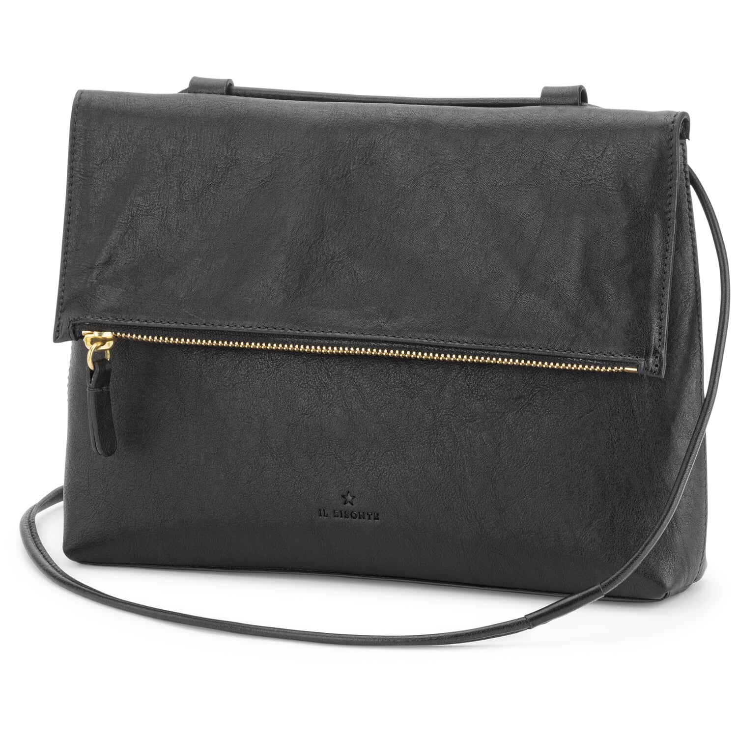 Leather handbag, black