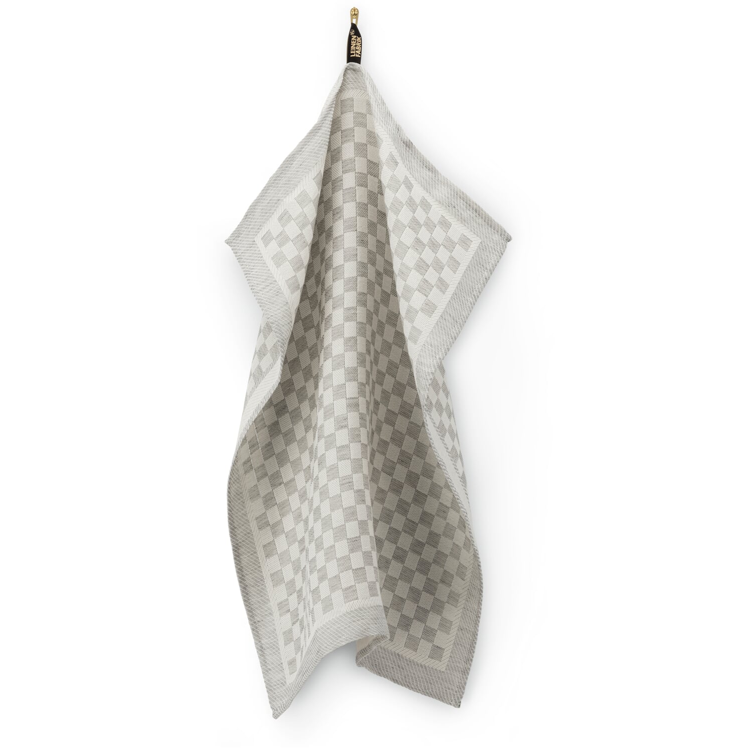 Tea towel half linen check