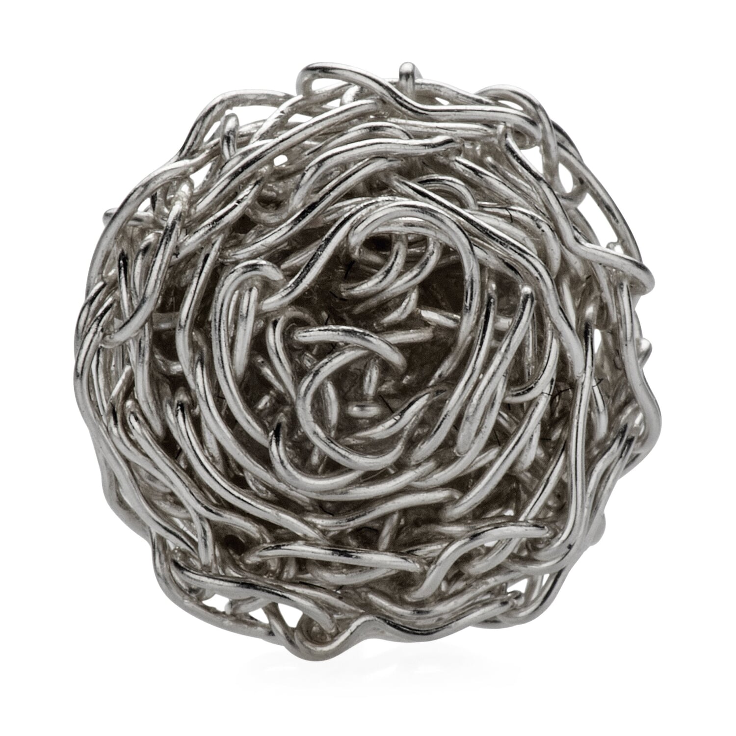 Stud earrings crocheted silver