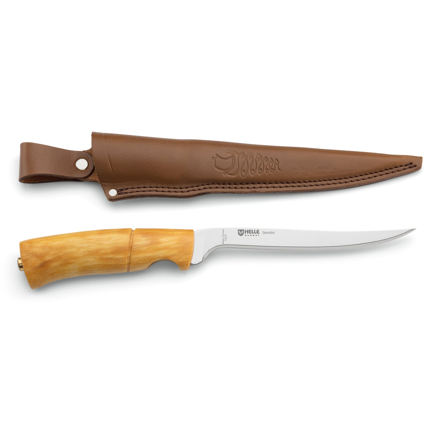 Filleting knife curly birch