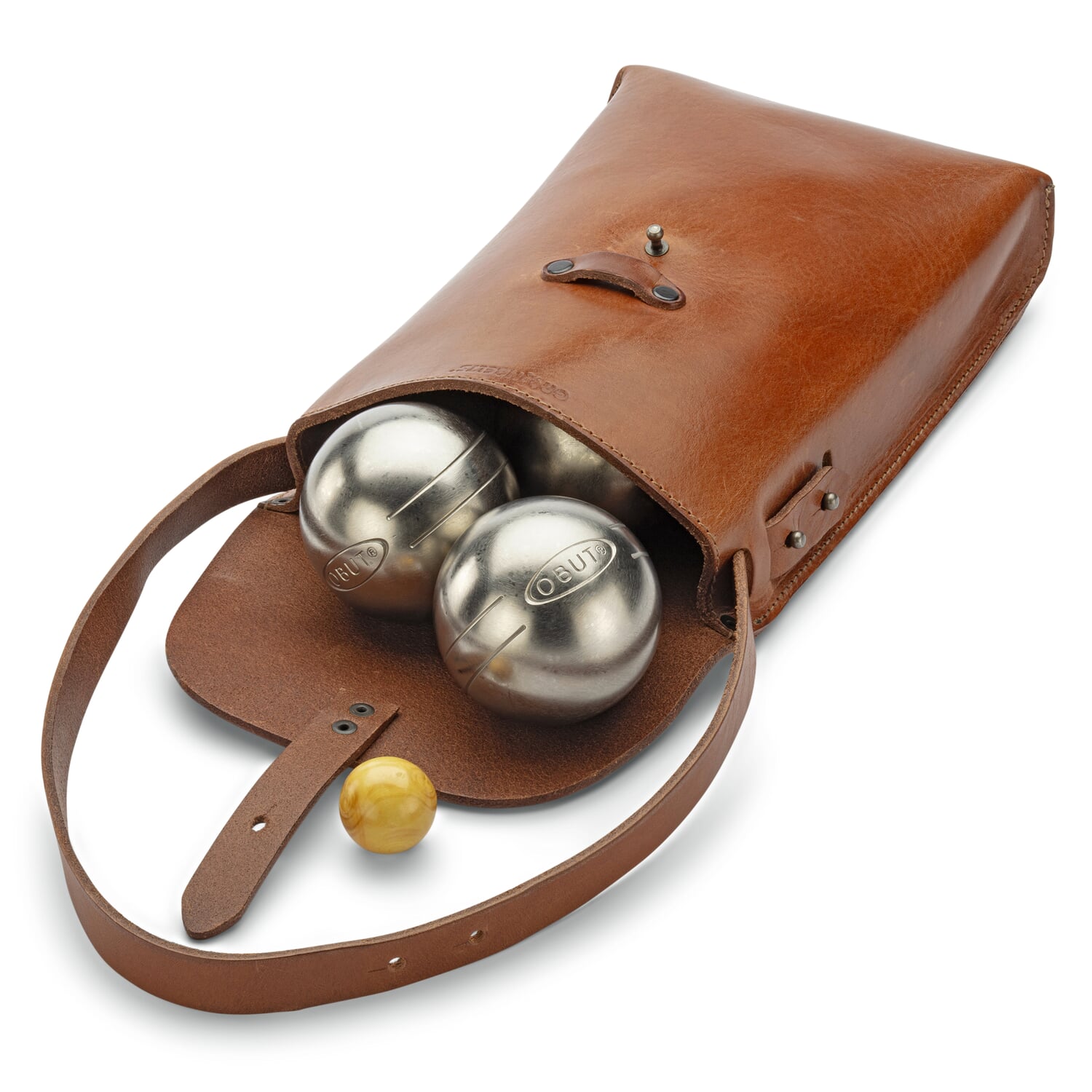 Leather Boule bag for 6 balls