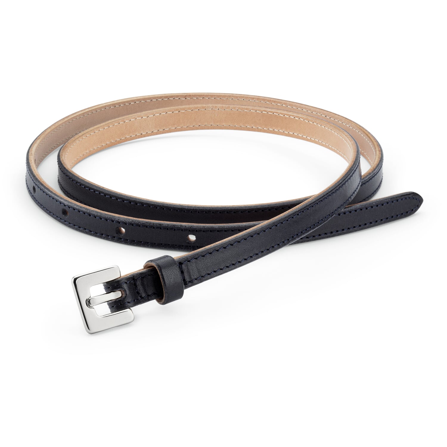 Ladies leather belt narrow