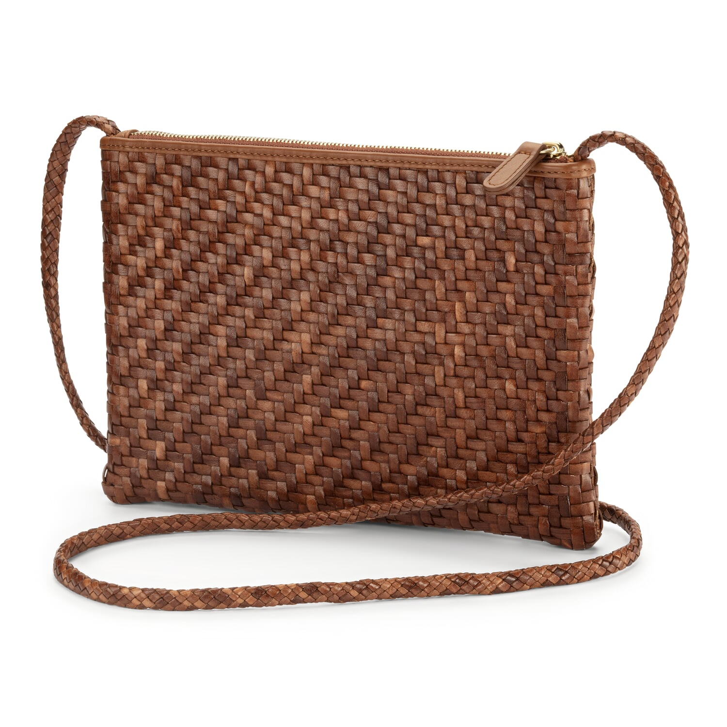 Ladies leather bag braided