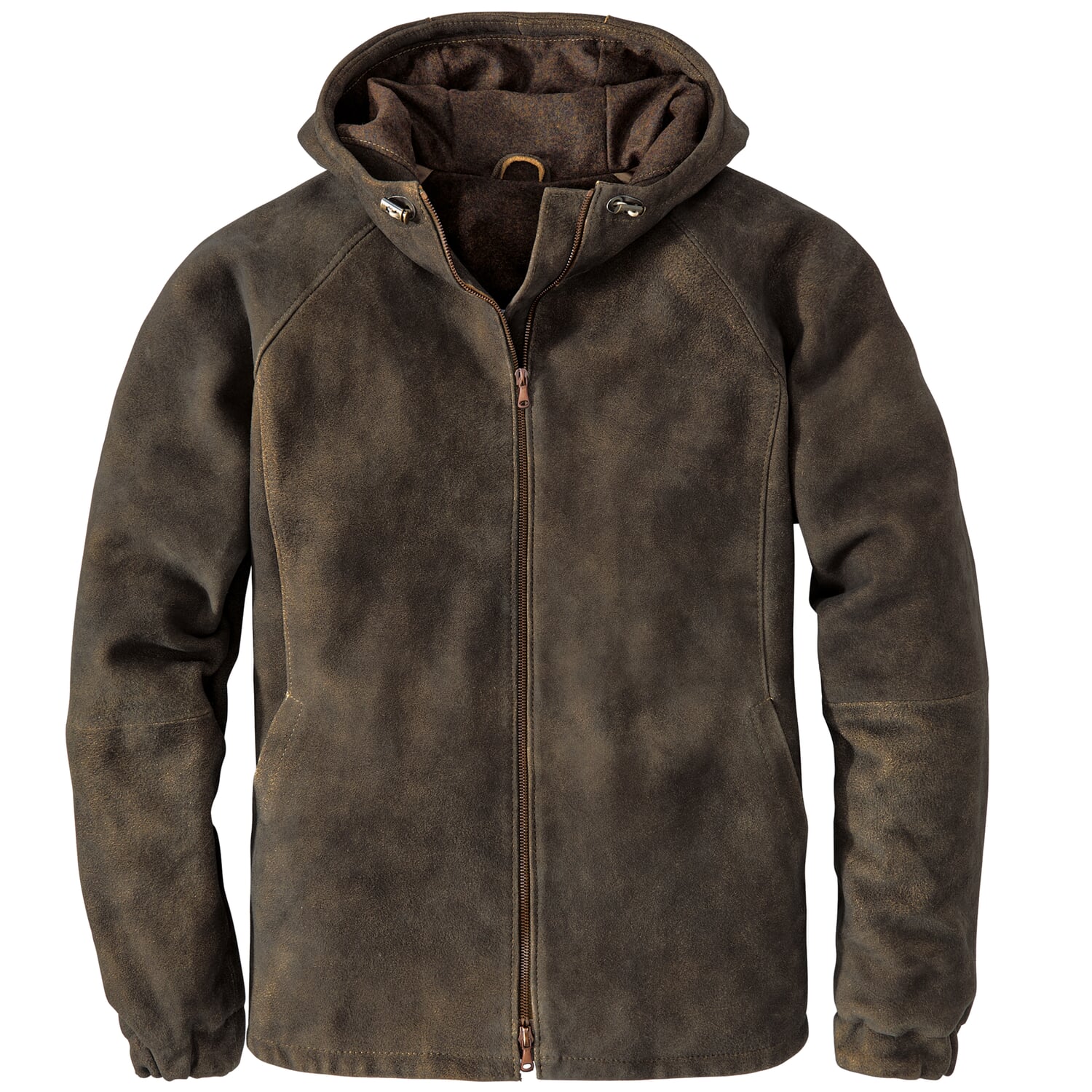 Men's hooded jacket buck suede
