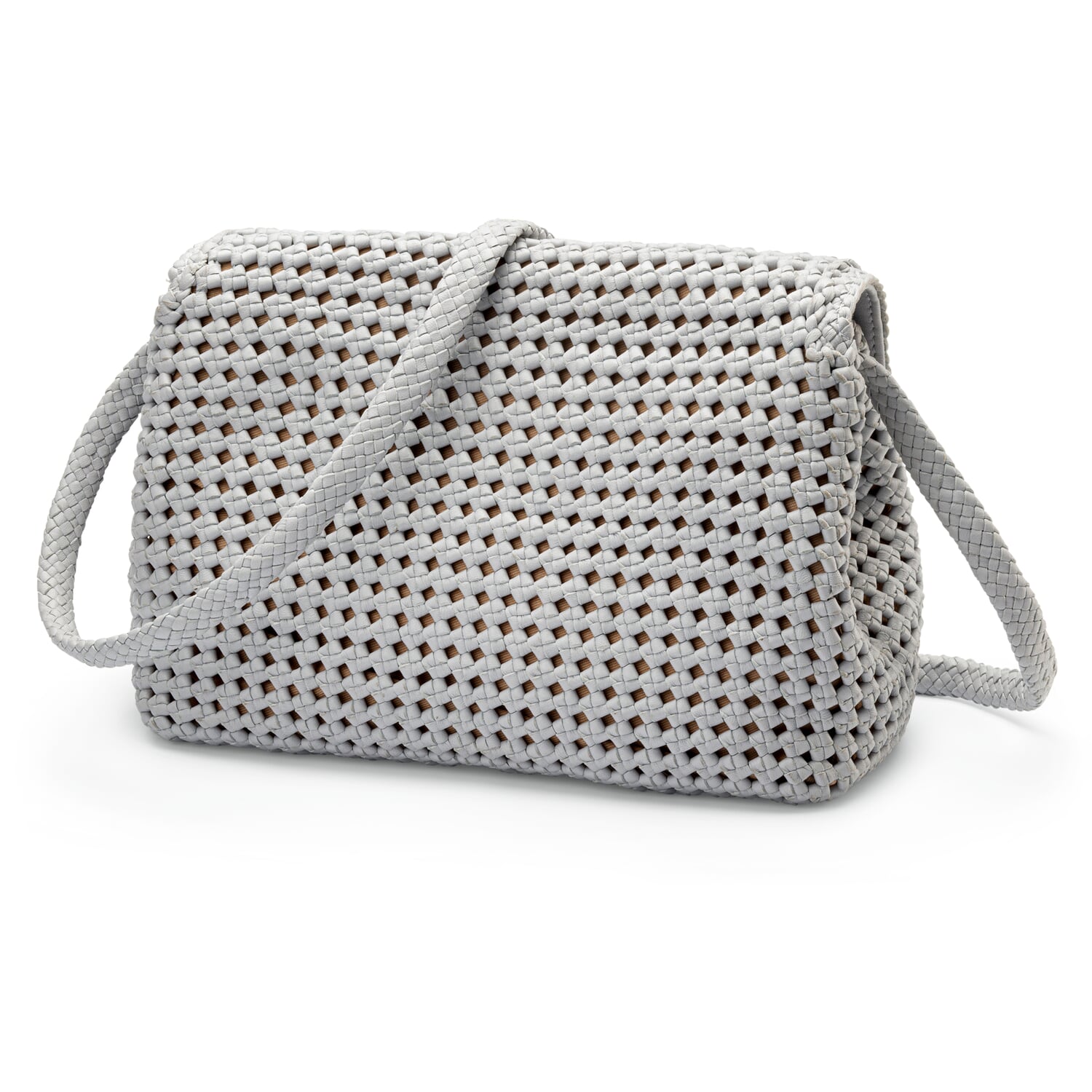 Knotted ladies' handbag, light gray