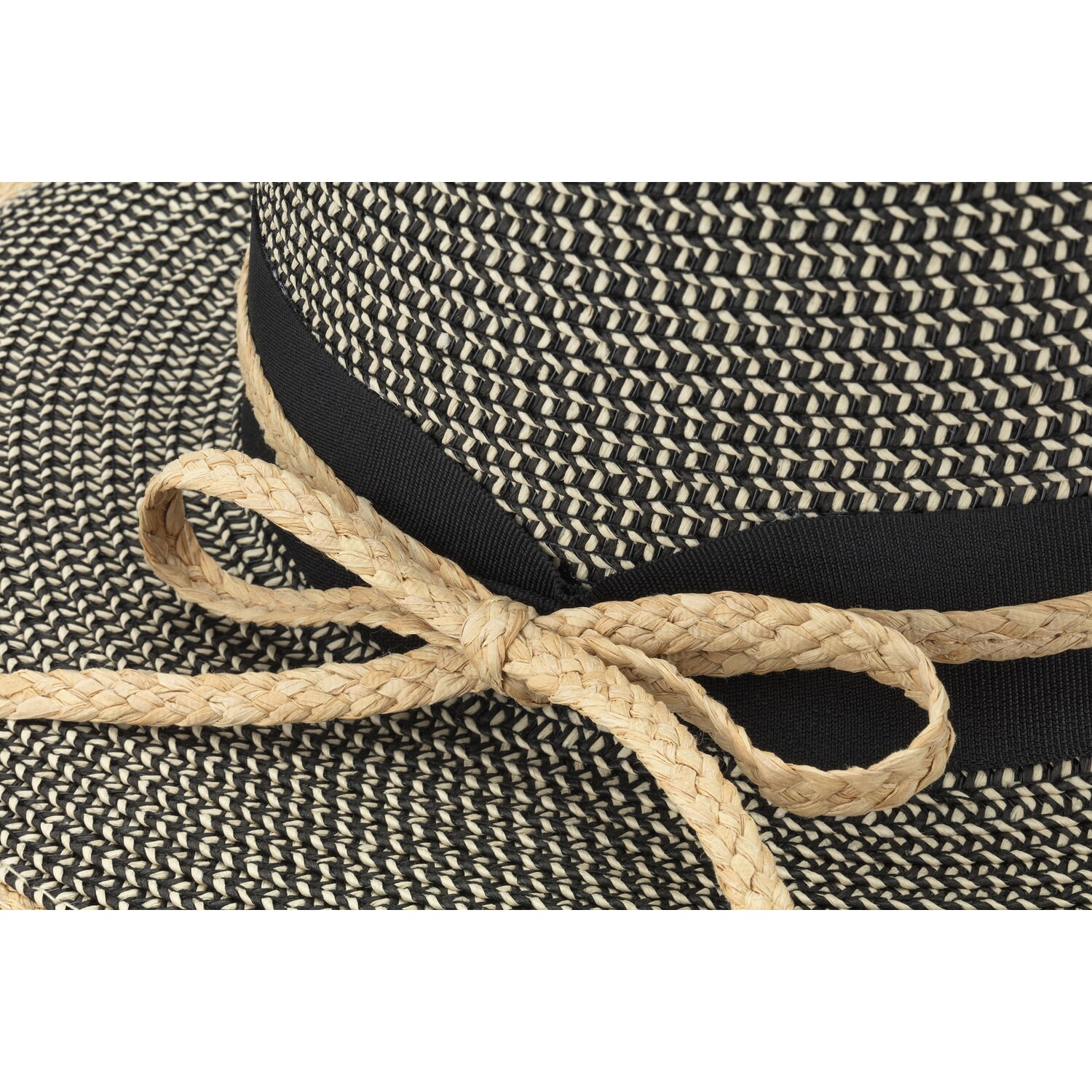 Ladies' hat paper straw, black-nature