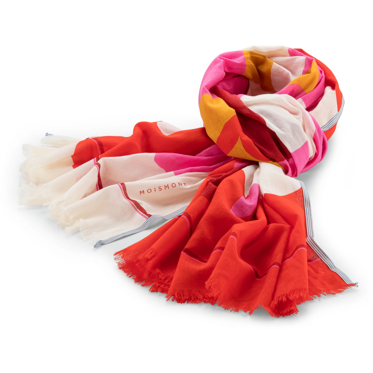 Unisex scarf N&deg; 826 floral, red-pink