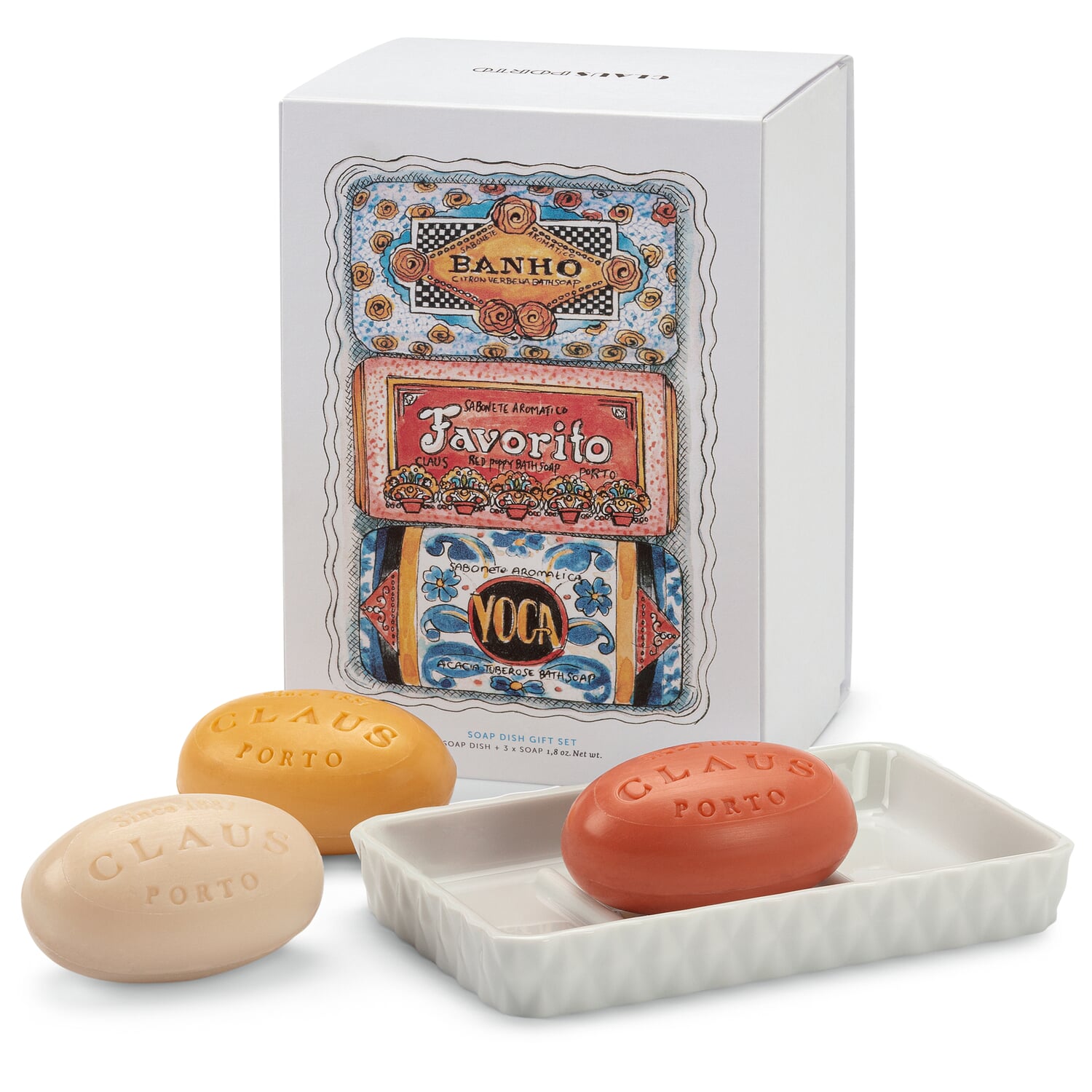 Soap gift set with soap dish