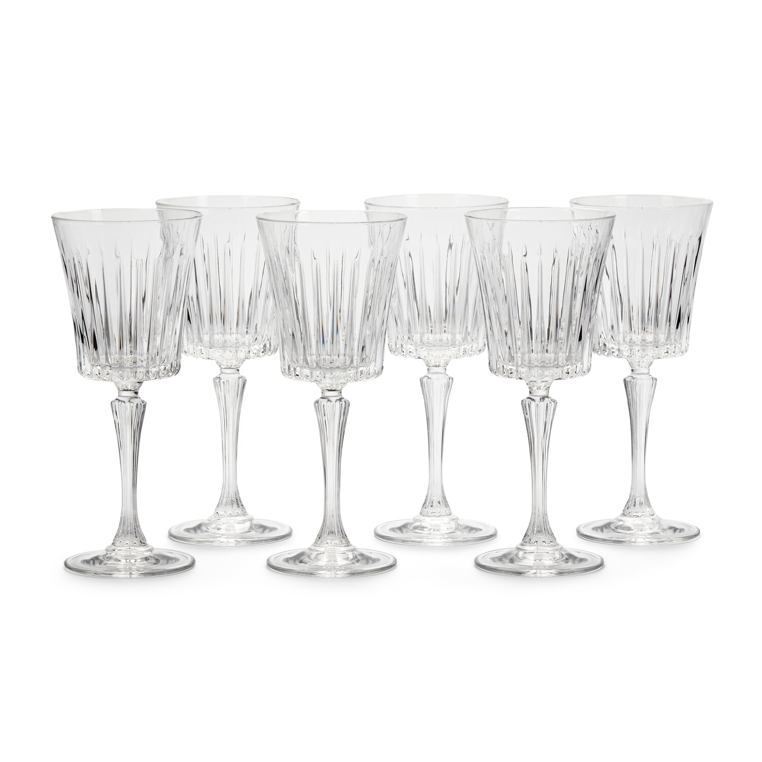 Ribbed red wine glass