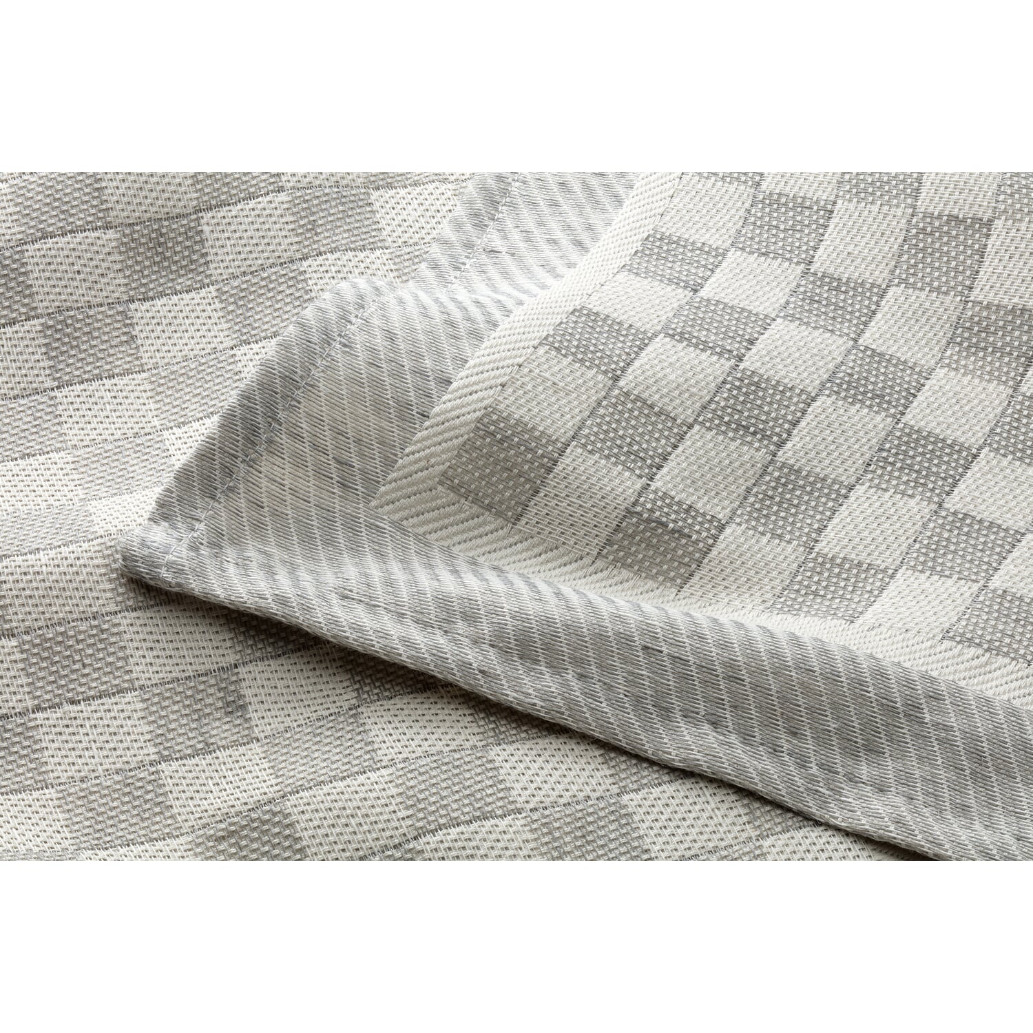 Tea towel half linen check