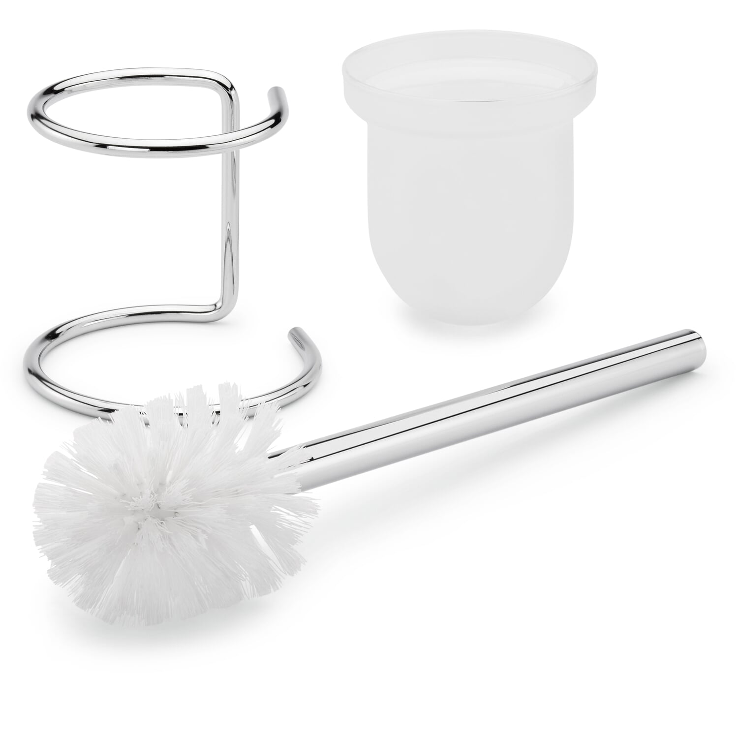 Toilet brush set brass