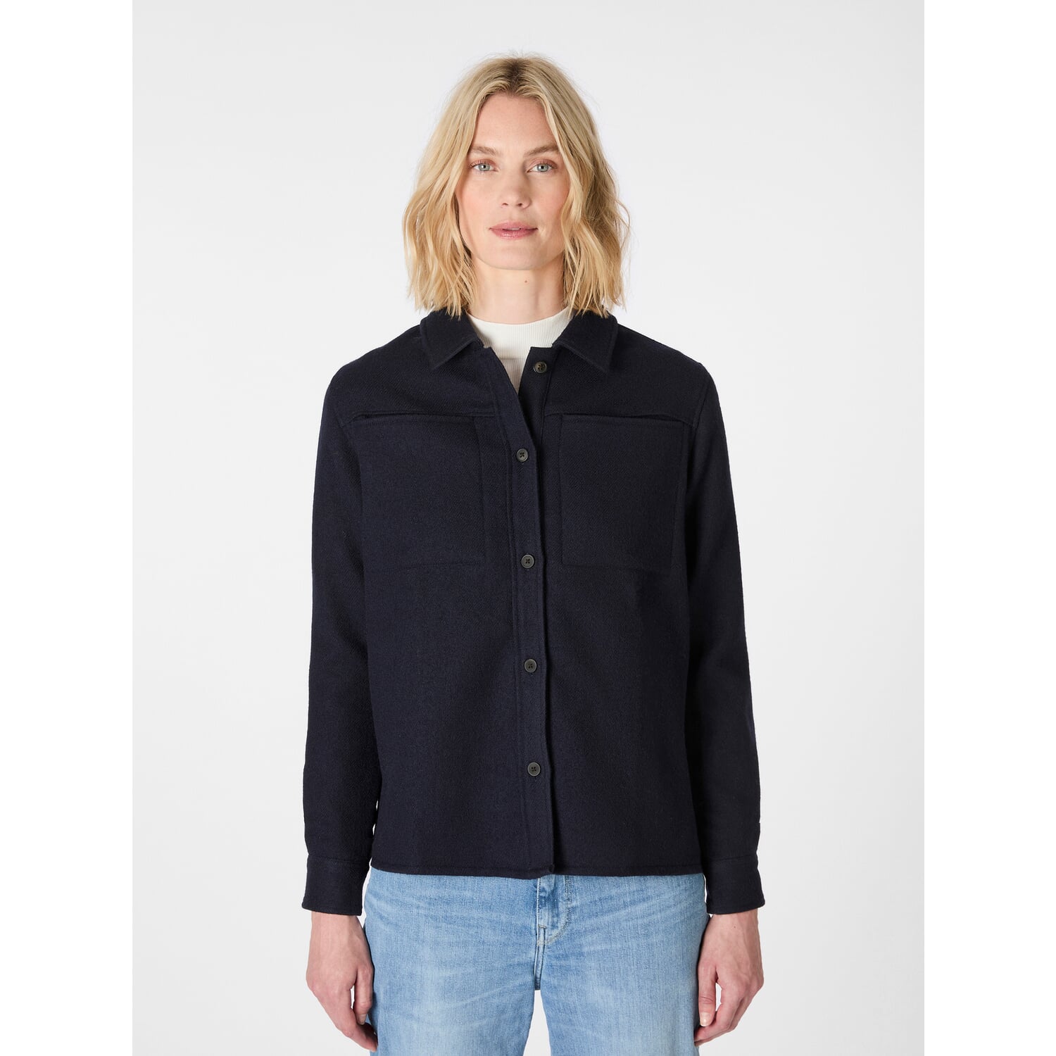 Ladies' wool shirt jacket