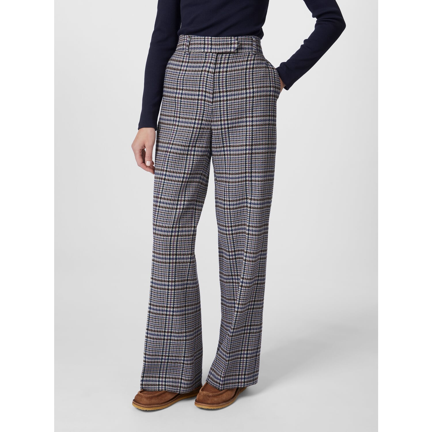 Ladies' check marlene trousers