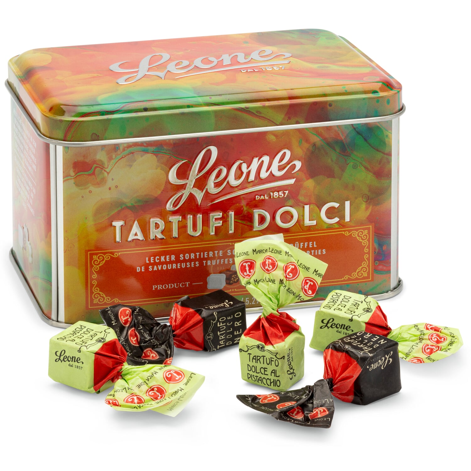 Leone truffle chocolates mixed, 150 g tin