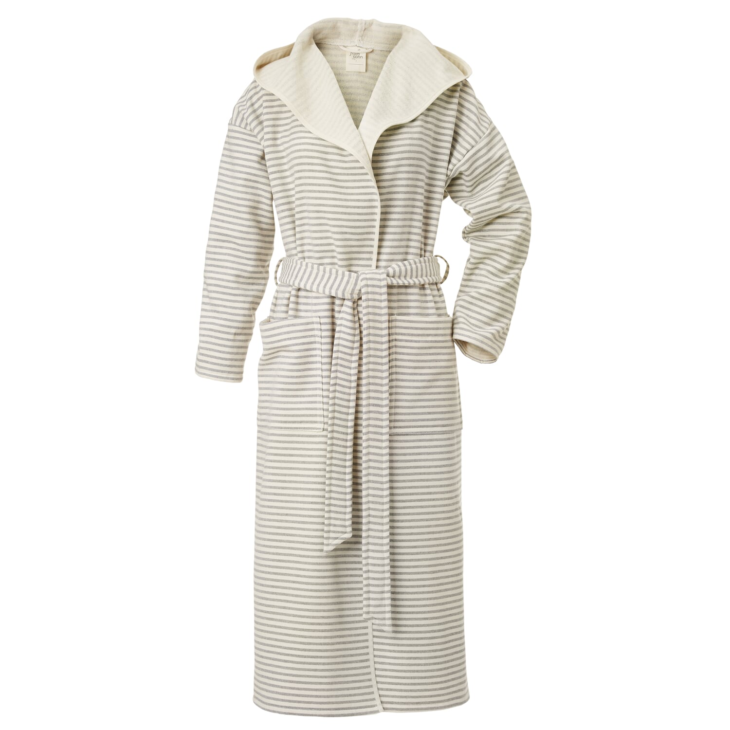 Unisex bathrobe fine striped