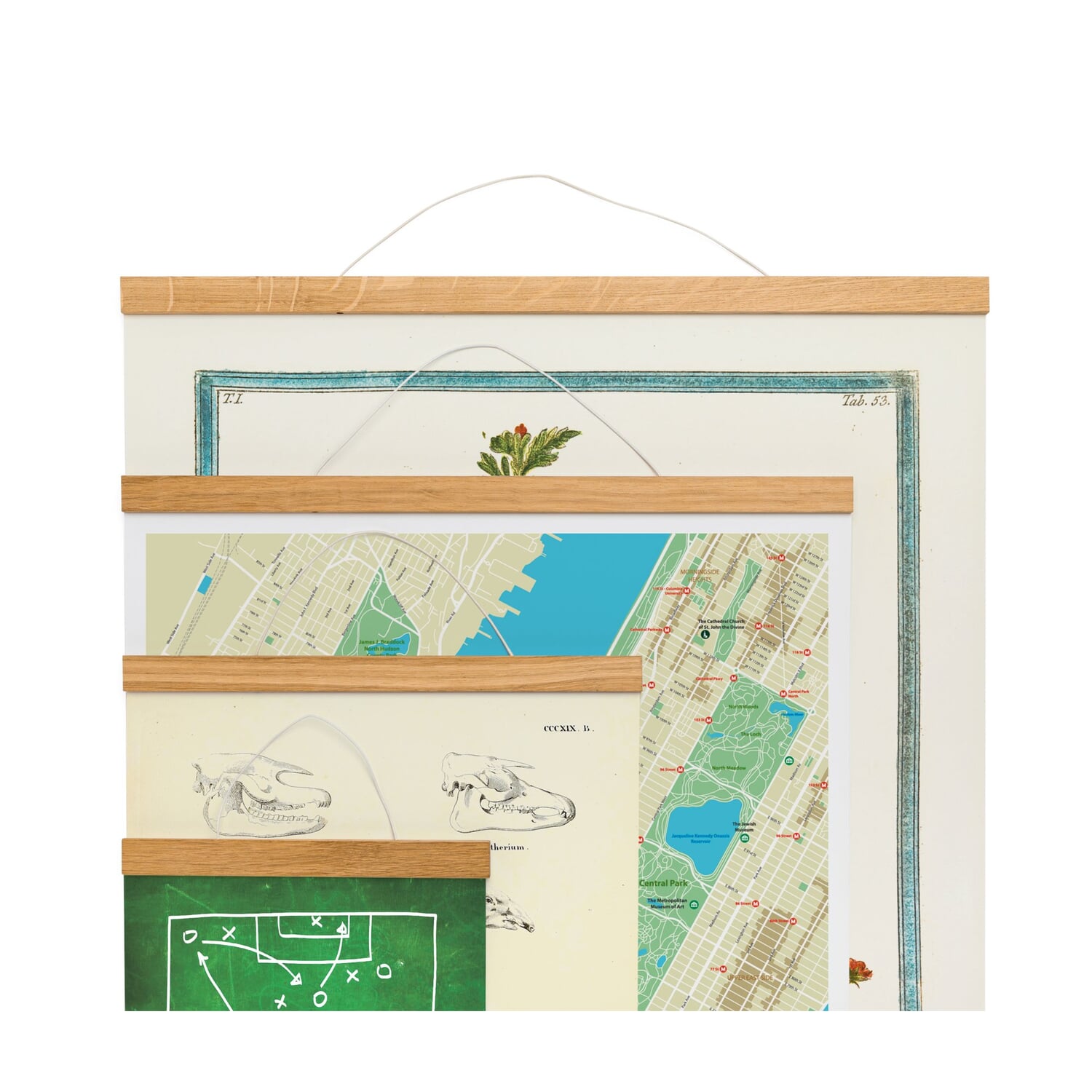 Picture rail oak wood magnetic