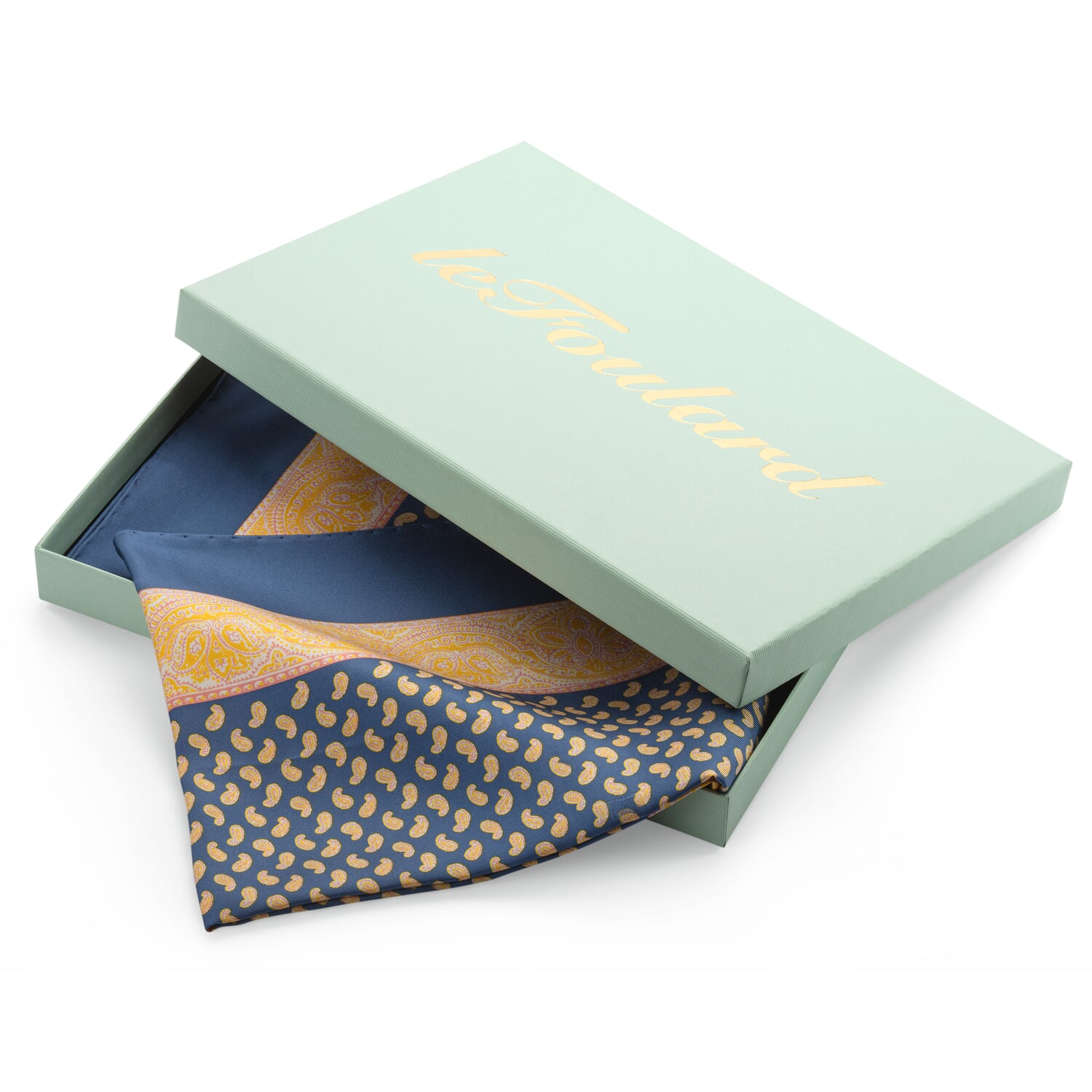 Paisley silk scarf, royal blue