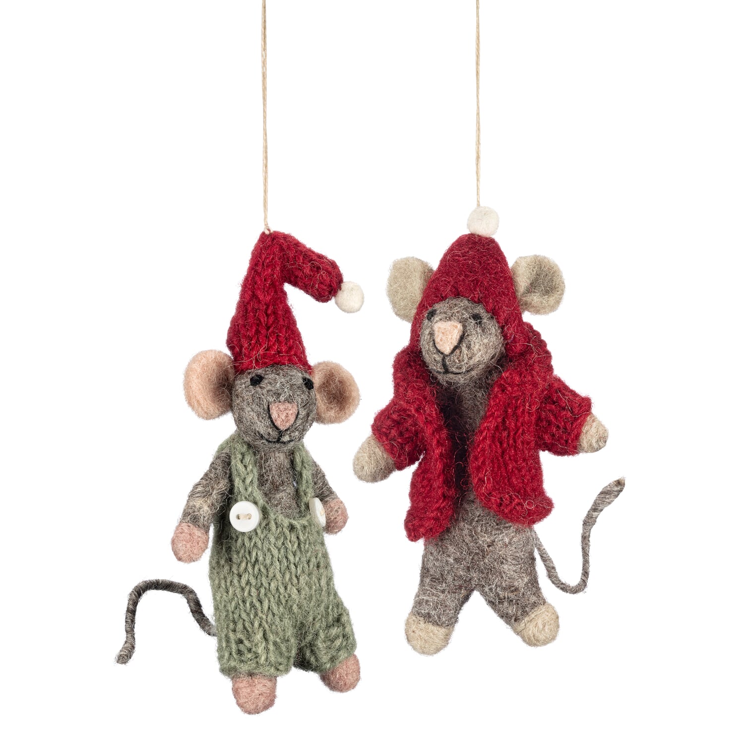 Mice dolls felt set of 2