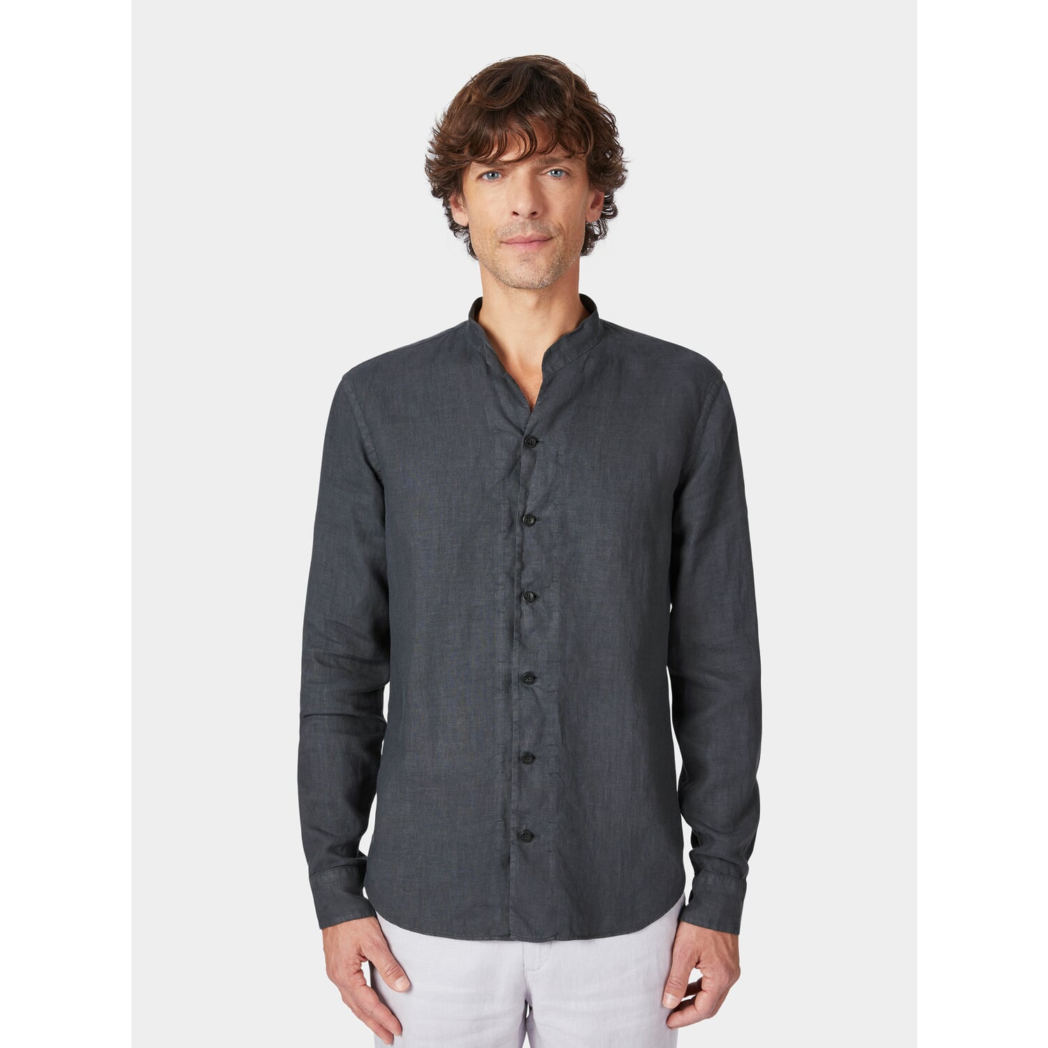 Mens shirt stand up collar