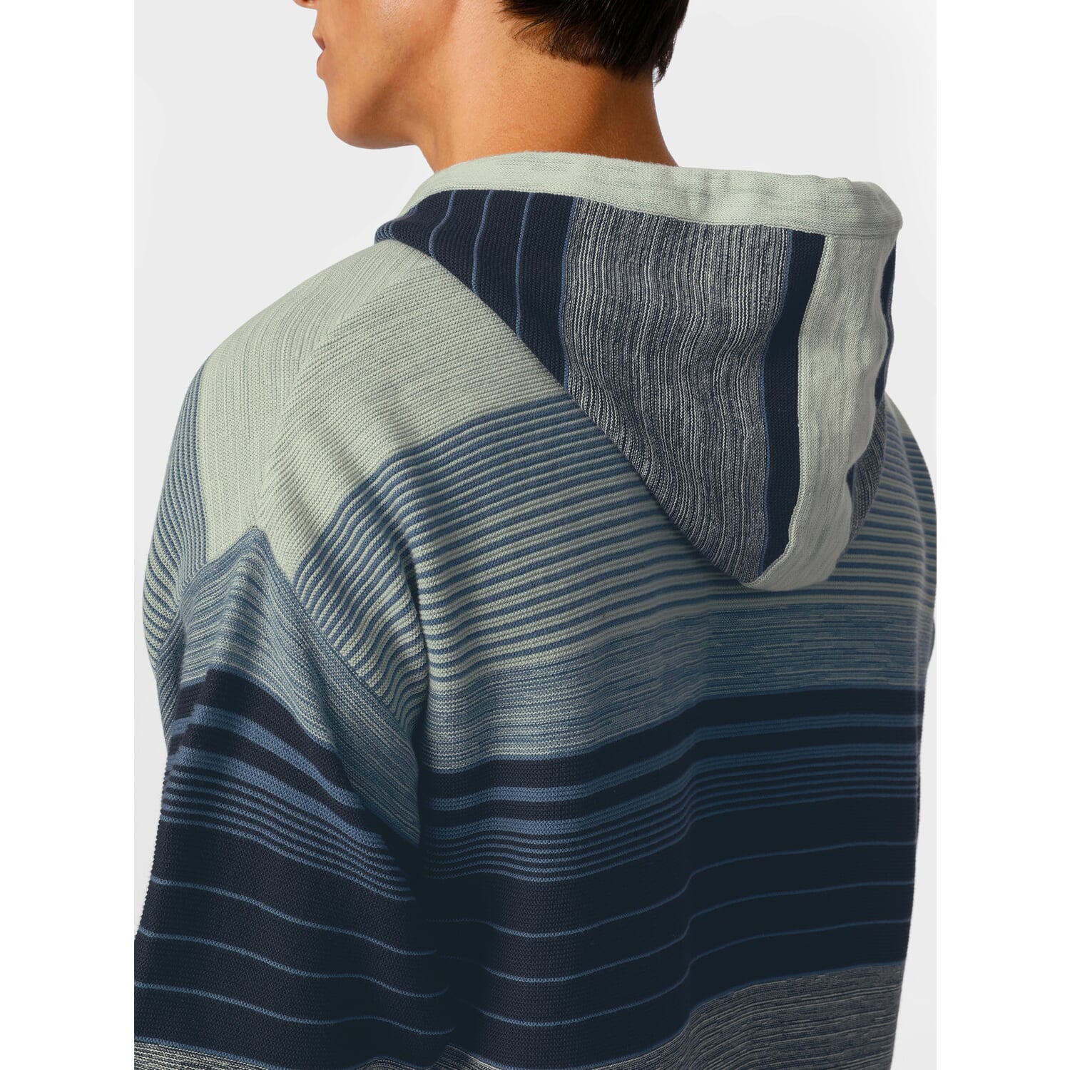 Men's striped knitted hoodie