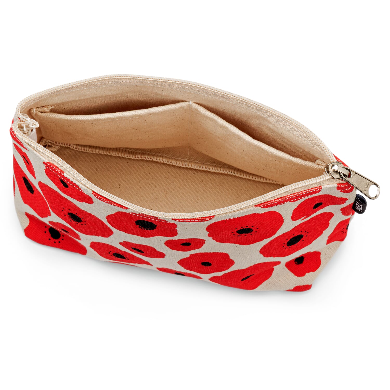 Toiletry bag floral print, red-nature