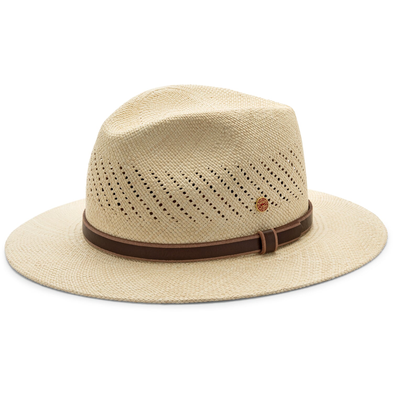 Men's panama hat with leather band