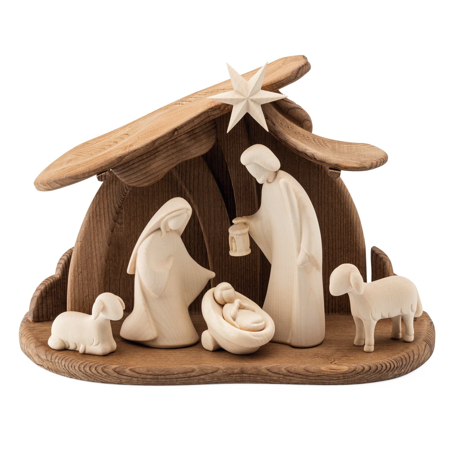 Nativity set hand carved maple spruce