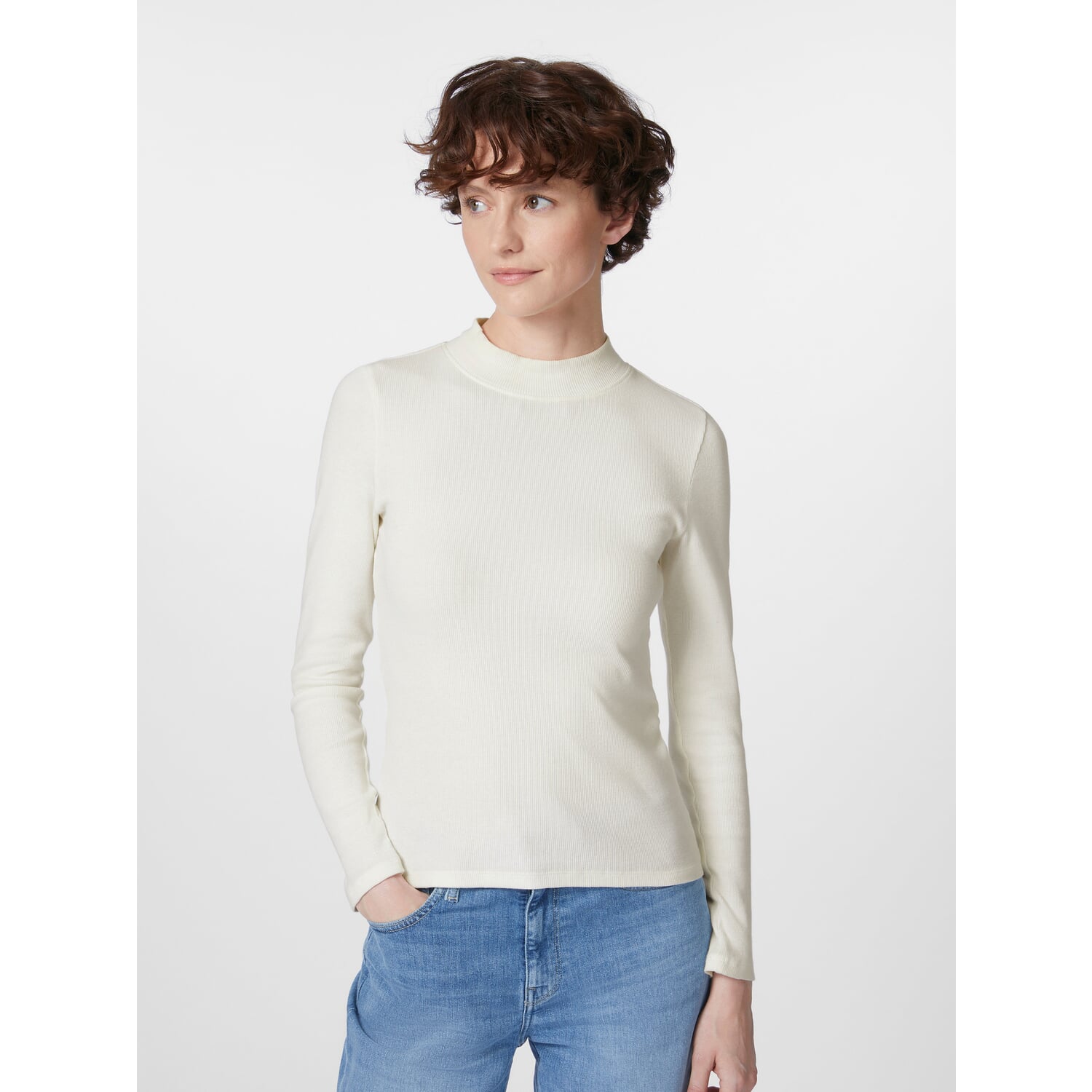 Ladies ribbed shirt long sleeve