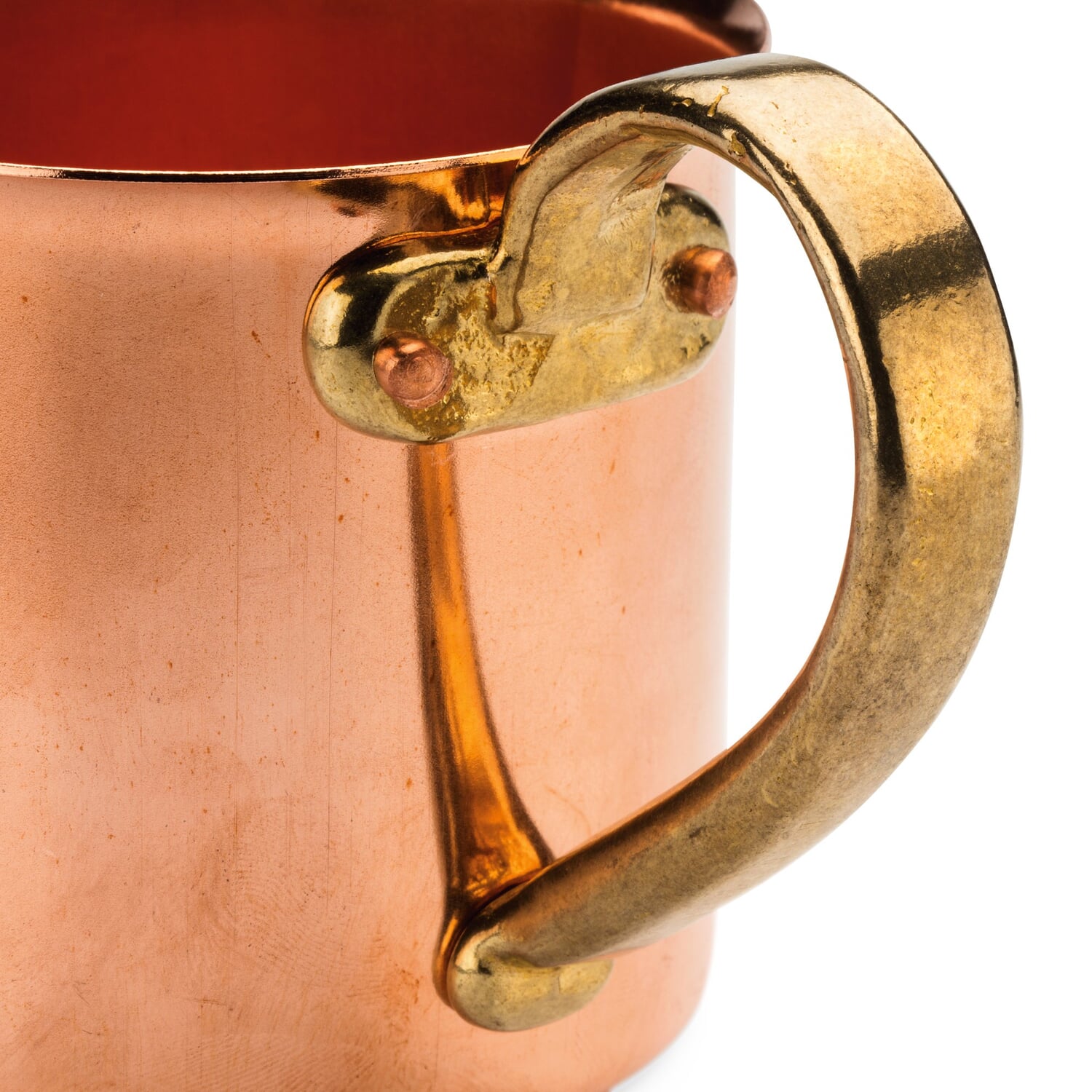 Copper mug with brass handle