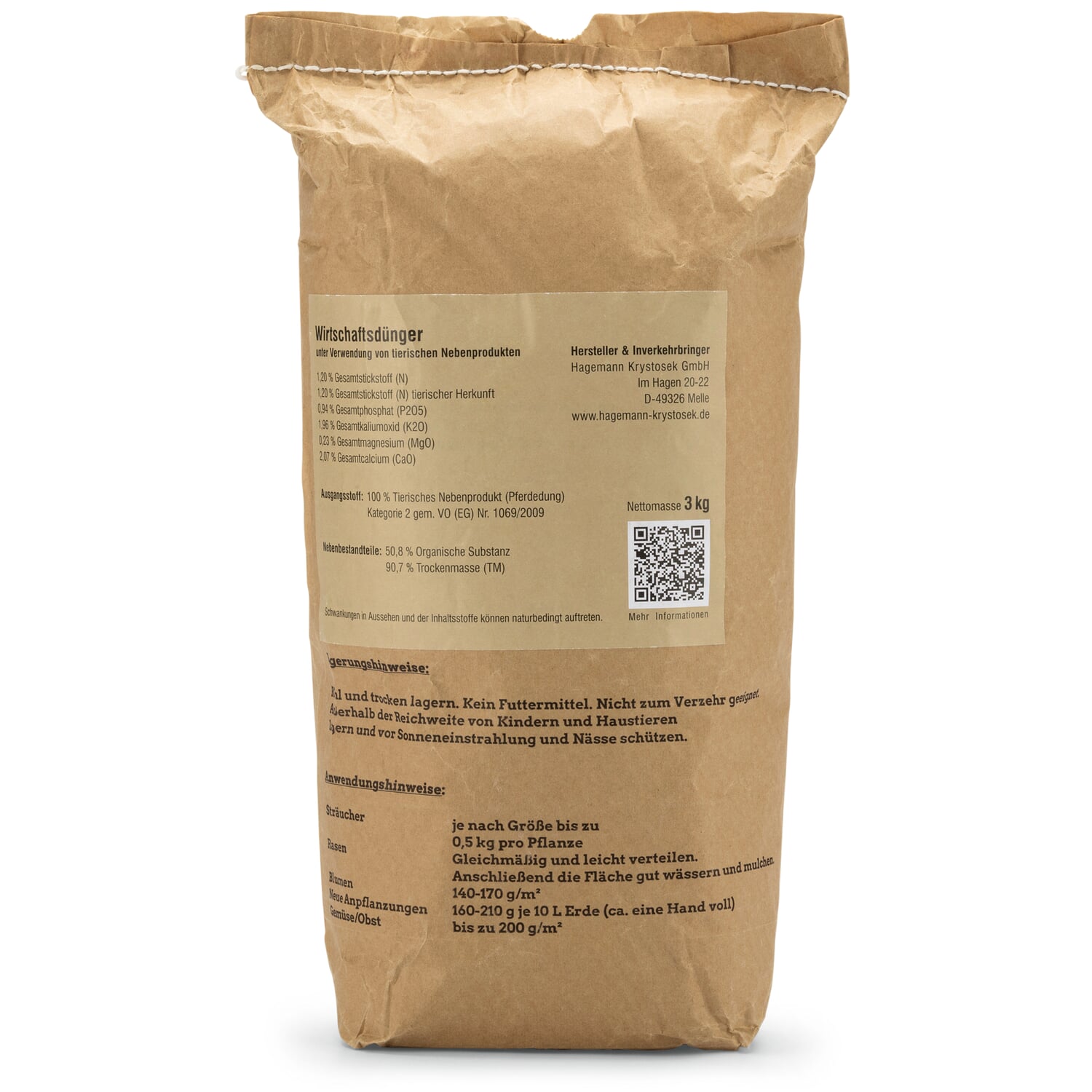 Natural fertilizer from horse apples