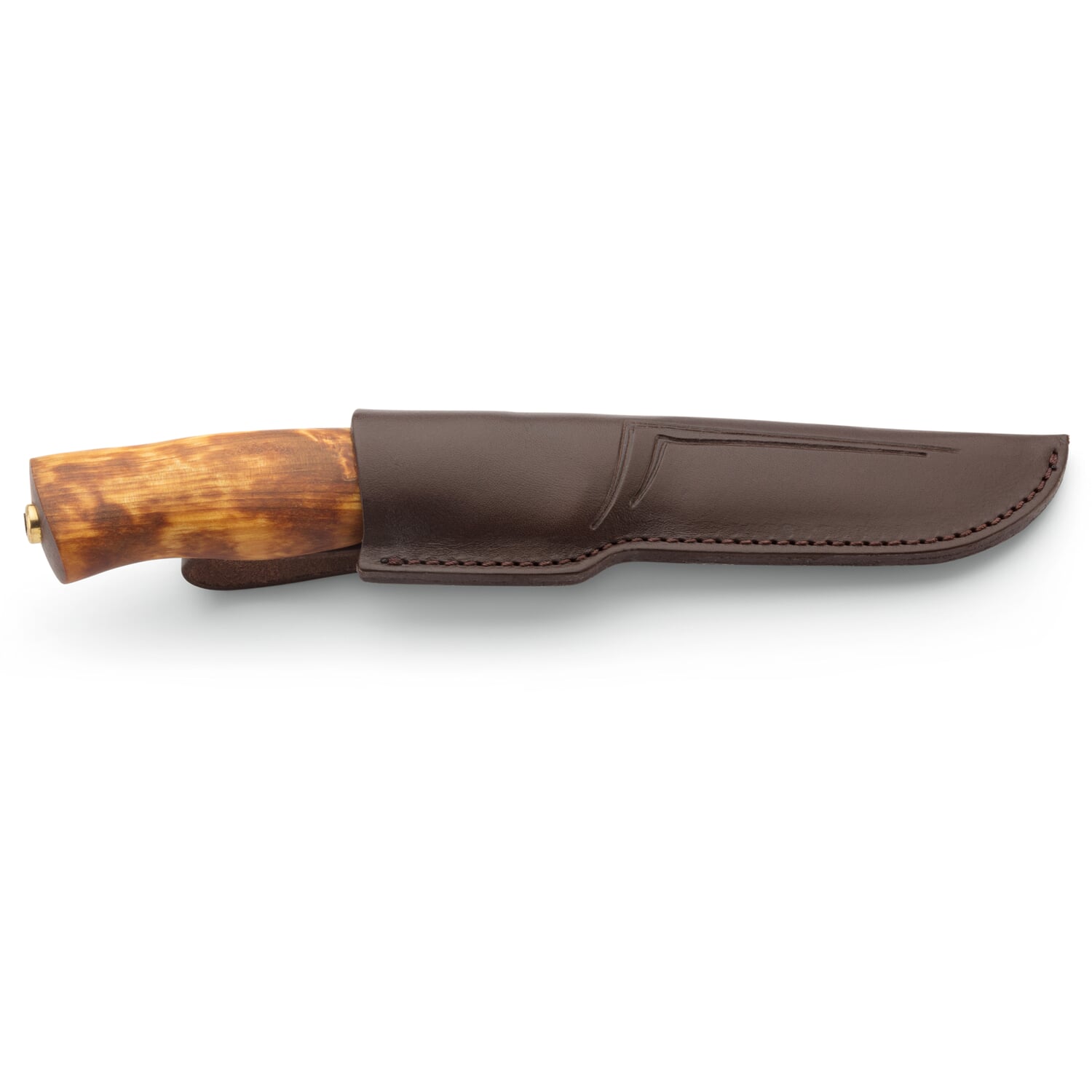 Outdoor and hunting knife curly birch