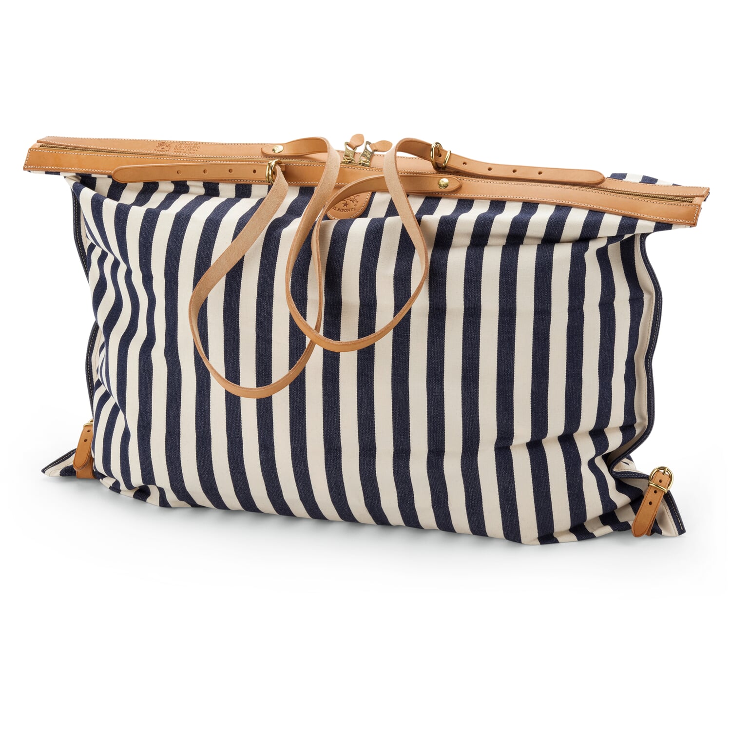 Travel folding bag canvas striped