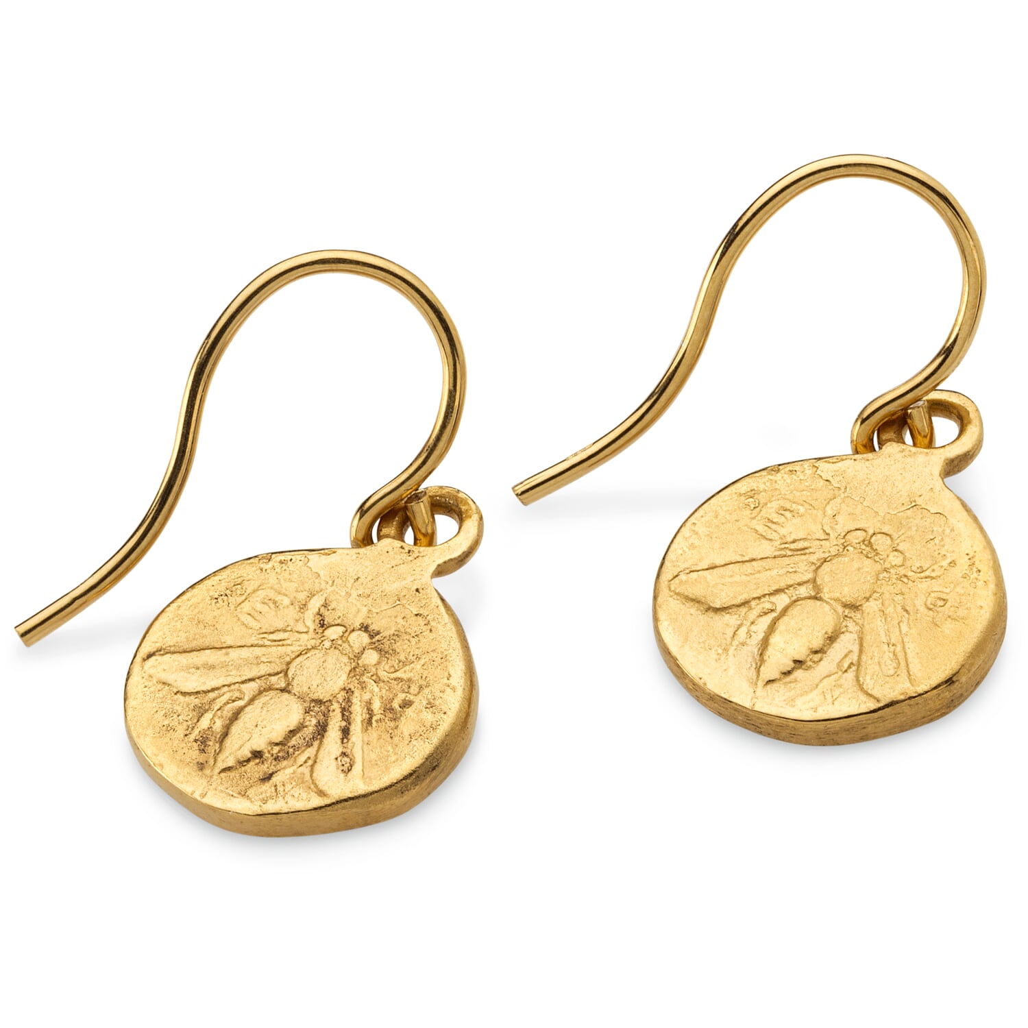Gold-plated bee earrings