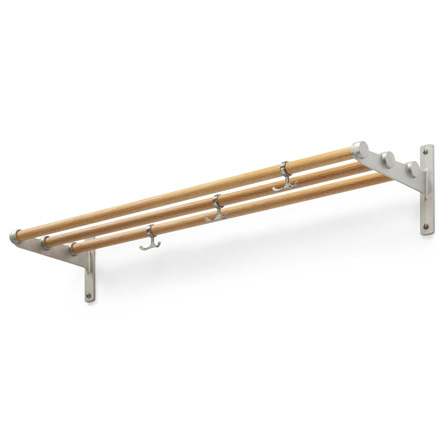 Coat rack Swedish State Railway oak / aluminum